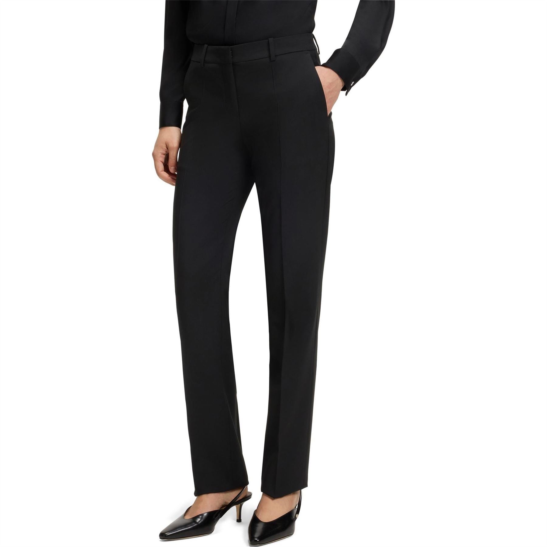 Boss Tameah Solid Patterned Slim Cut Trousers