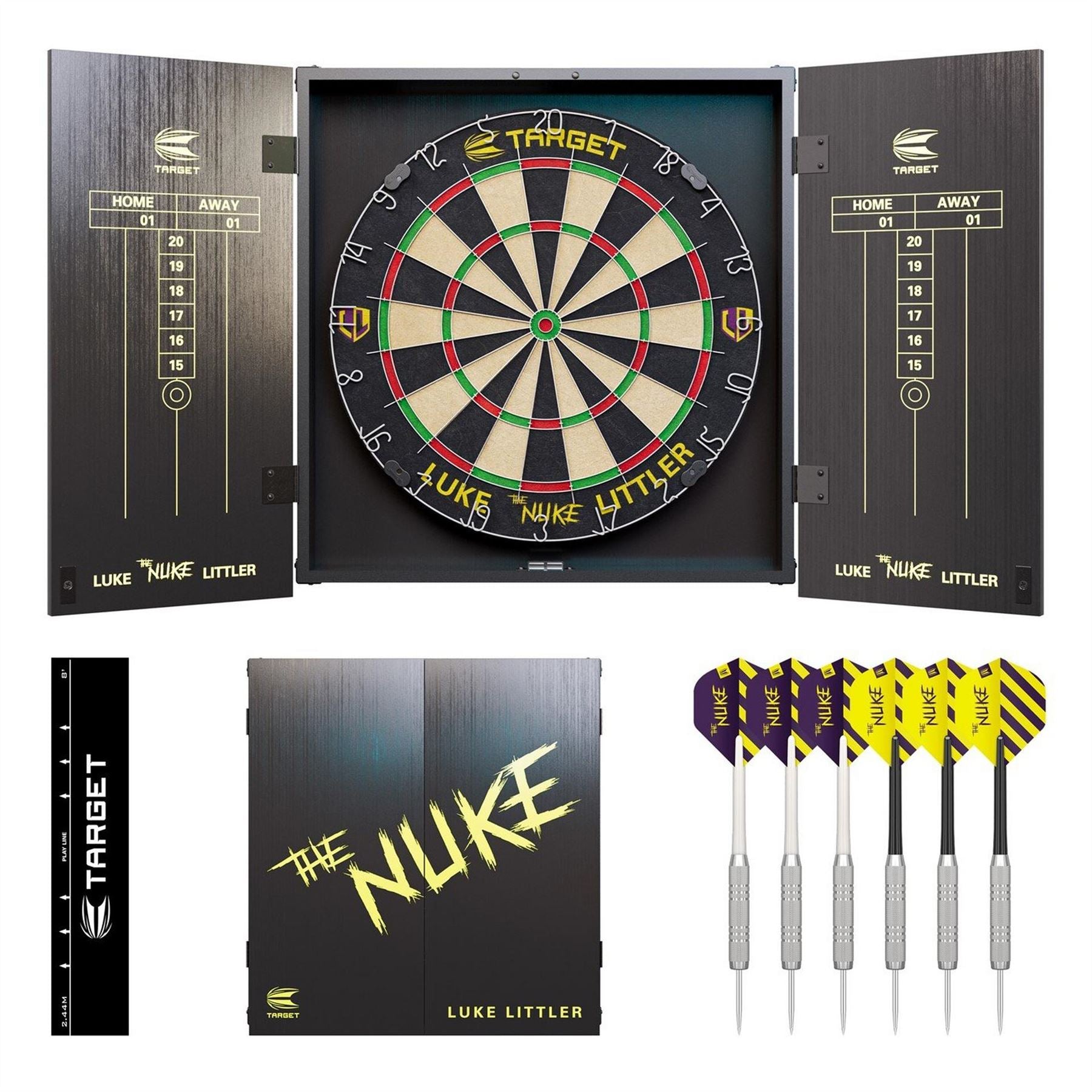 Target Darts Luke Littler Dartboard Cabinet Set