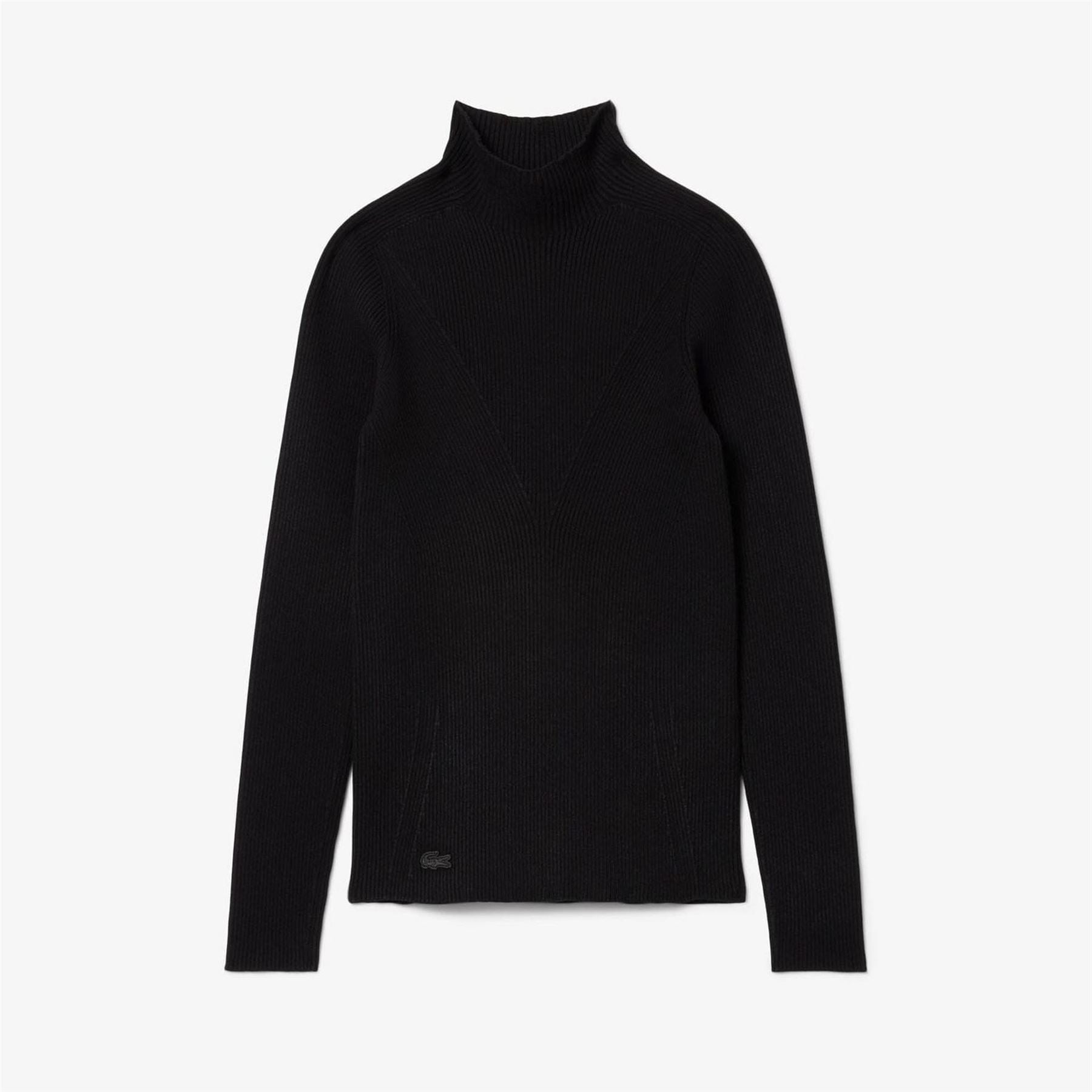 Lacoste Neck 3d Rib Knit Sweater