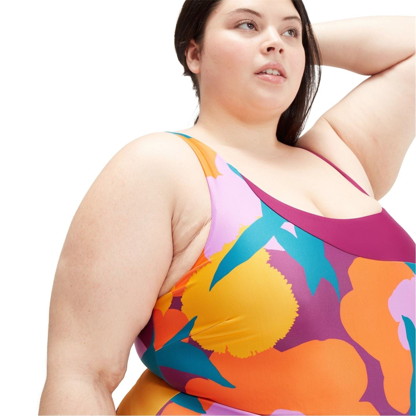 Speedo Allover Floral Patterned One-Piece Swimsuit