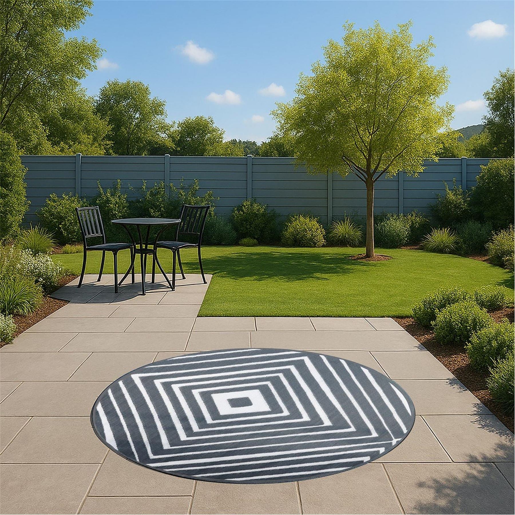 Streetwize Rug   Round Aztec Diamond Pattern