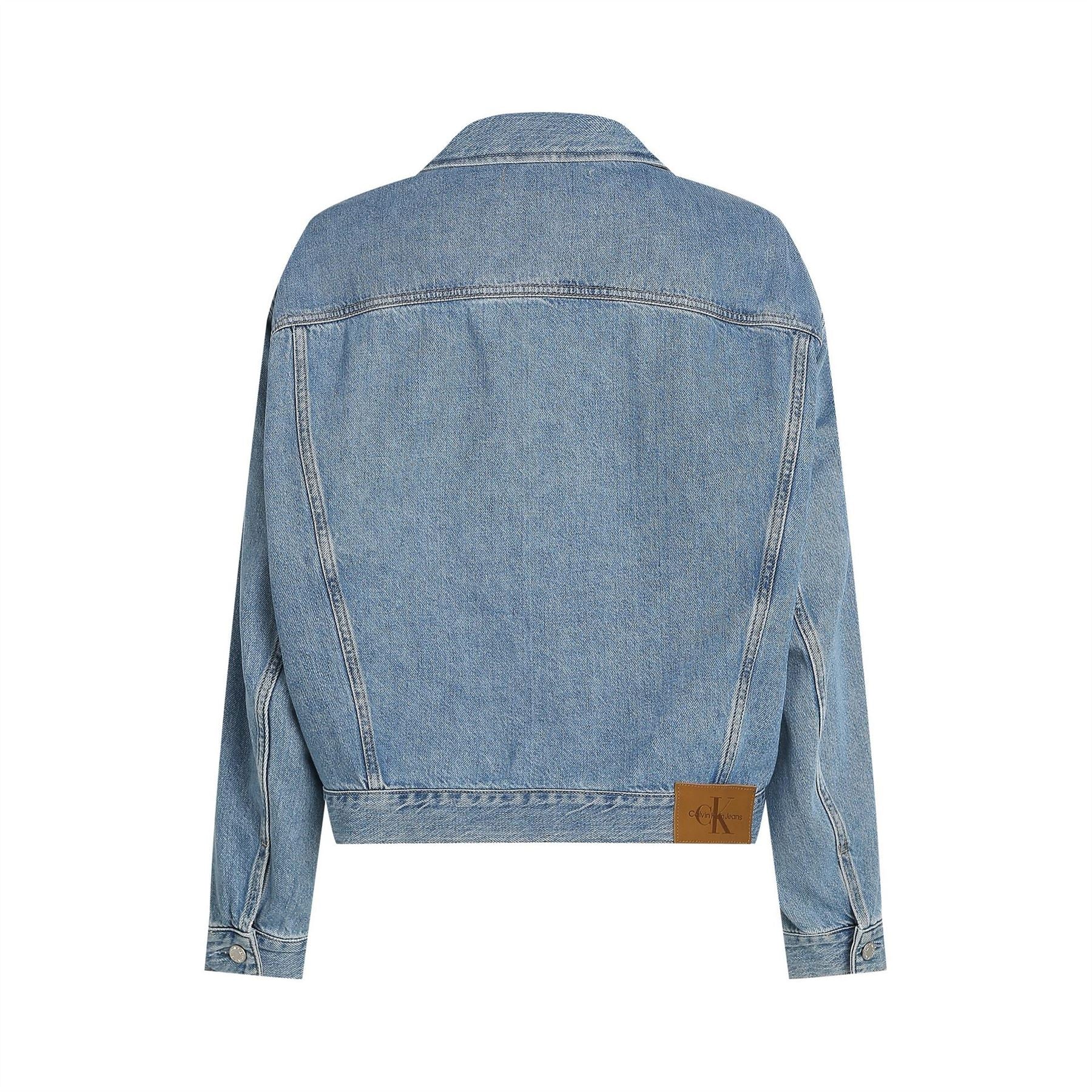 Calvin Klein Jeans Solid Patterned Denim Jacket