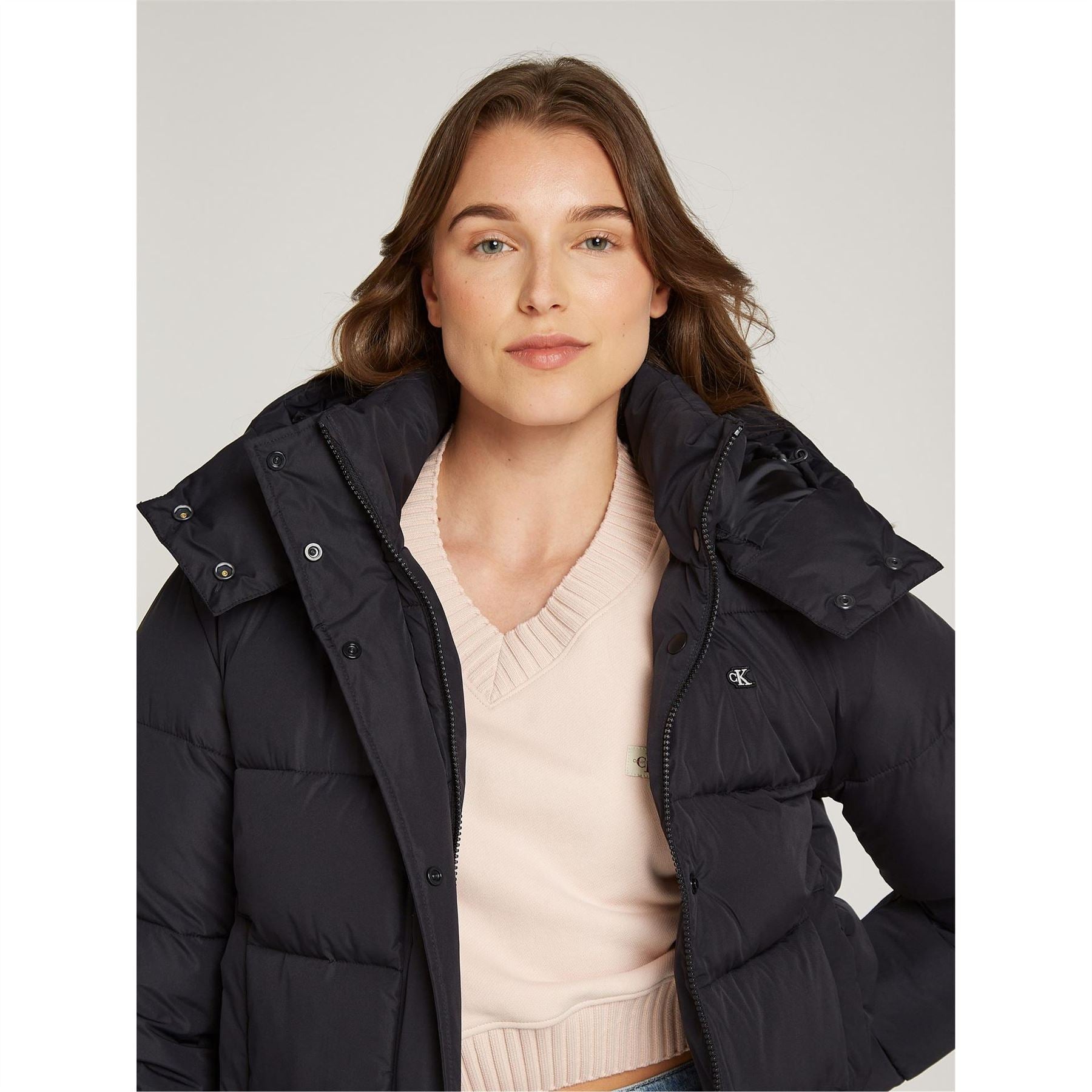 Calvin Klein Jeans  Essential Water Resistant Rds Certified Down Short Puffer Jacket