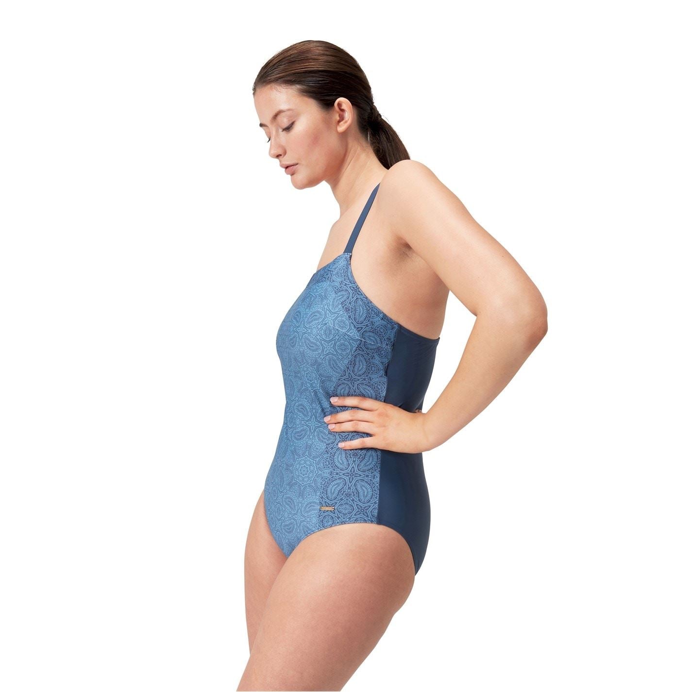 Speedo Geometric Patterned V-Back One-Piece Swimsuit