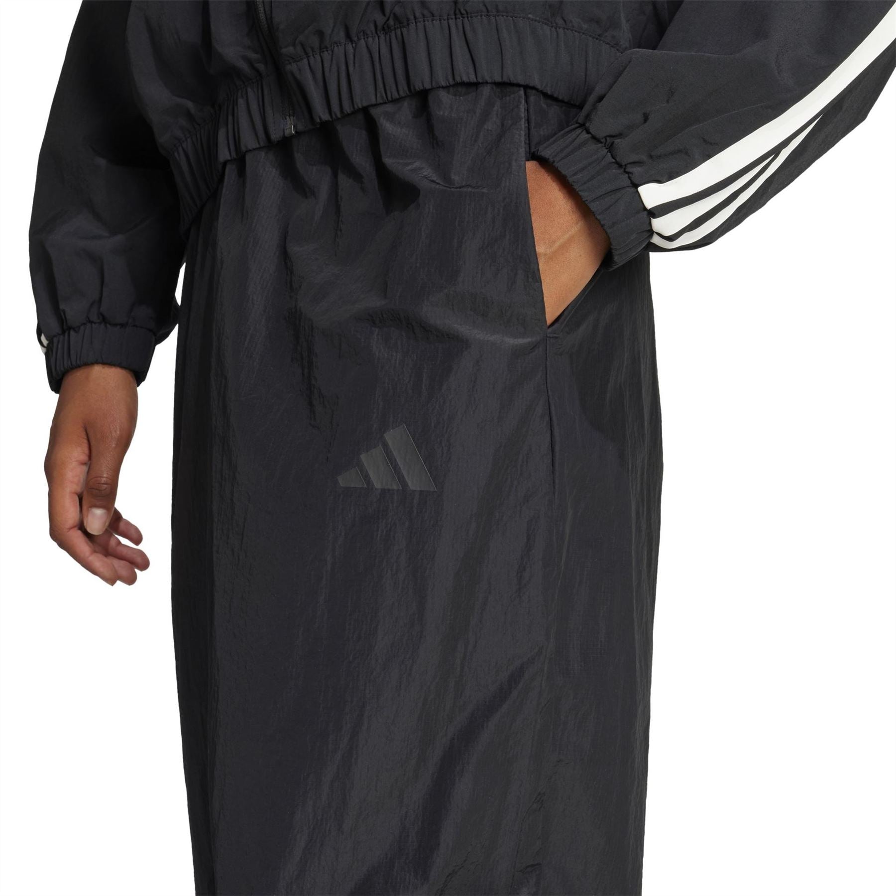 adidas Solid Patterned Wide Leg Track Pants