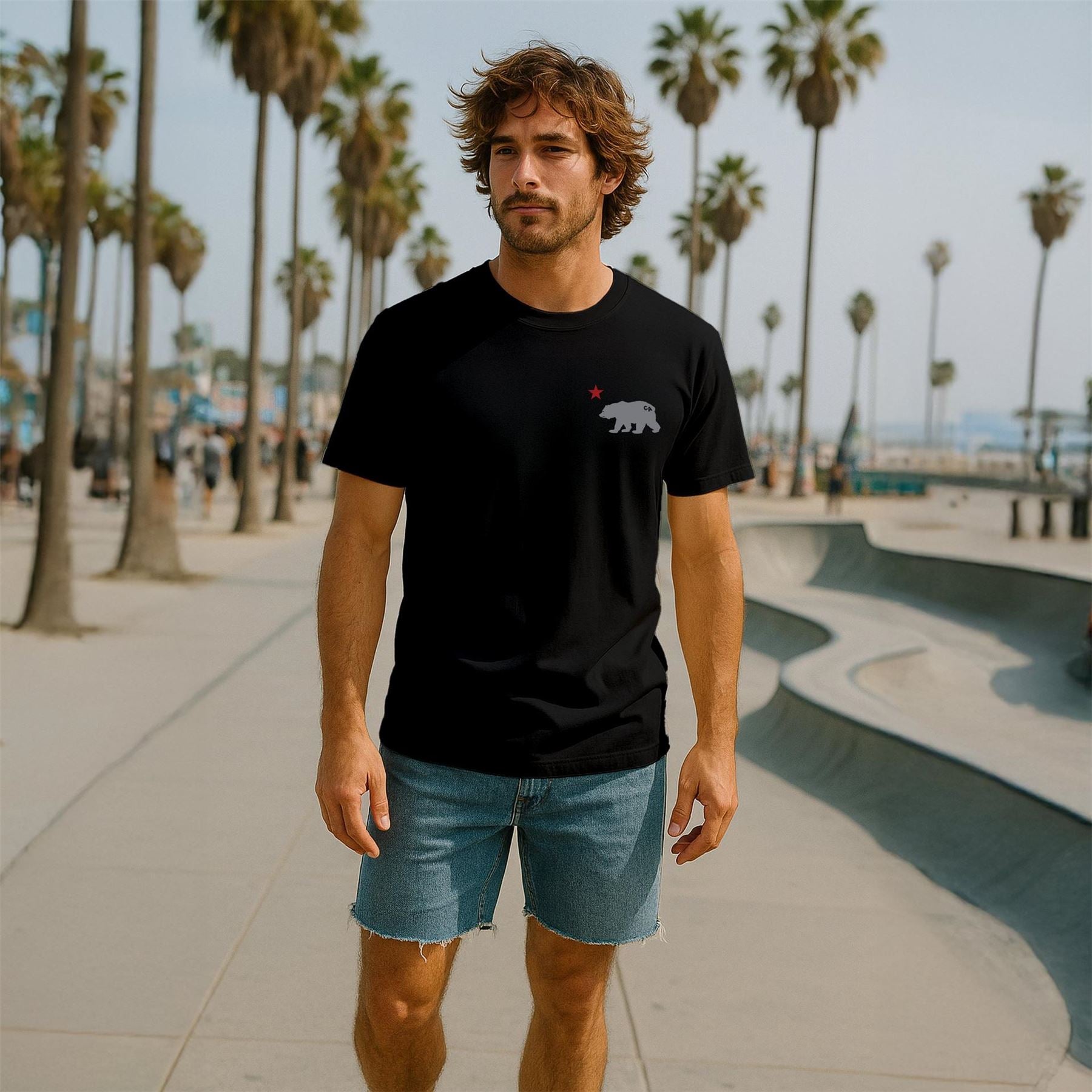 Republic of California Cali Large Genie Graphic Crew Neck Short Sleeve T-Shirt