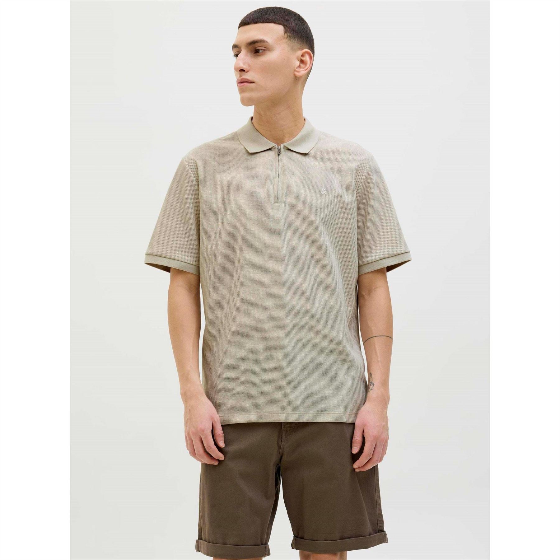 Jack and Jones Mens Austin Zip Polo