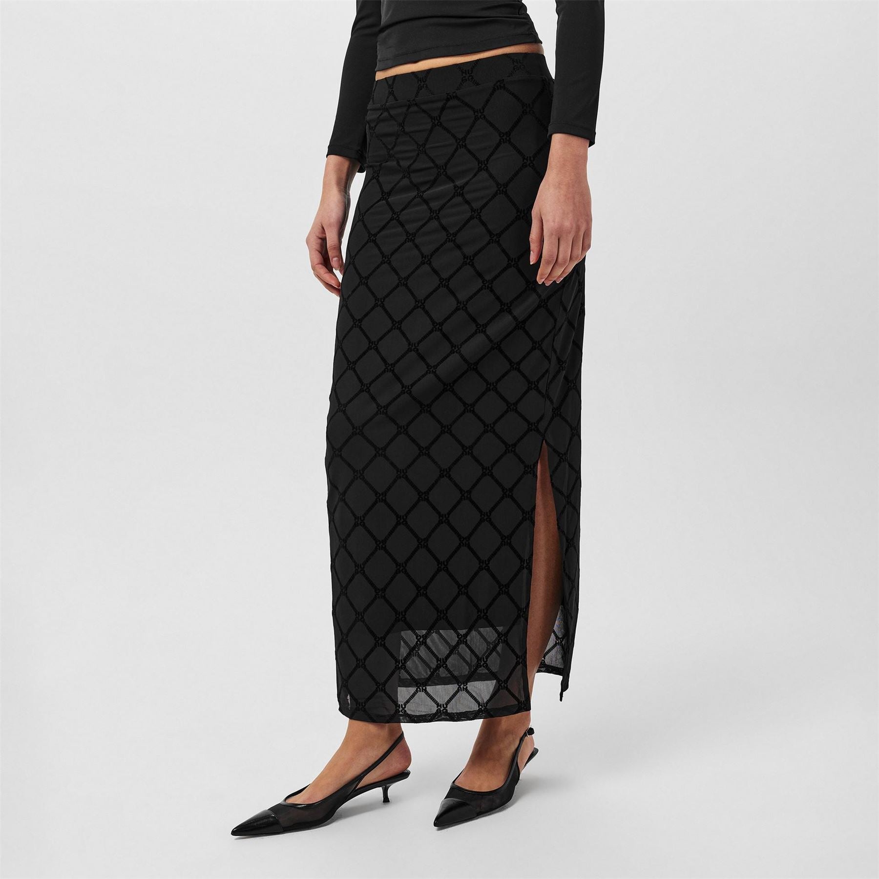 Hugo 10263420 Midi Geometric Patterned Pencil Skirt