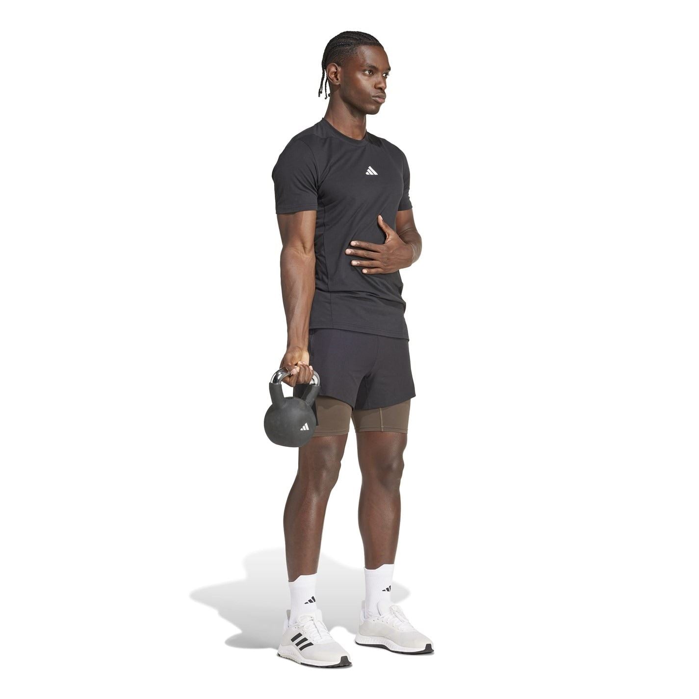 adidas Mens Power Workout Two In One Shorts