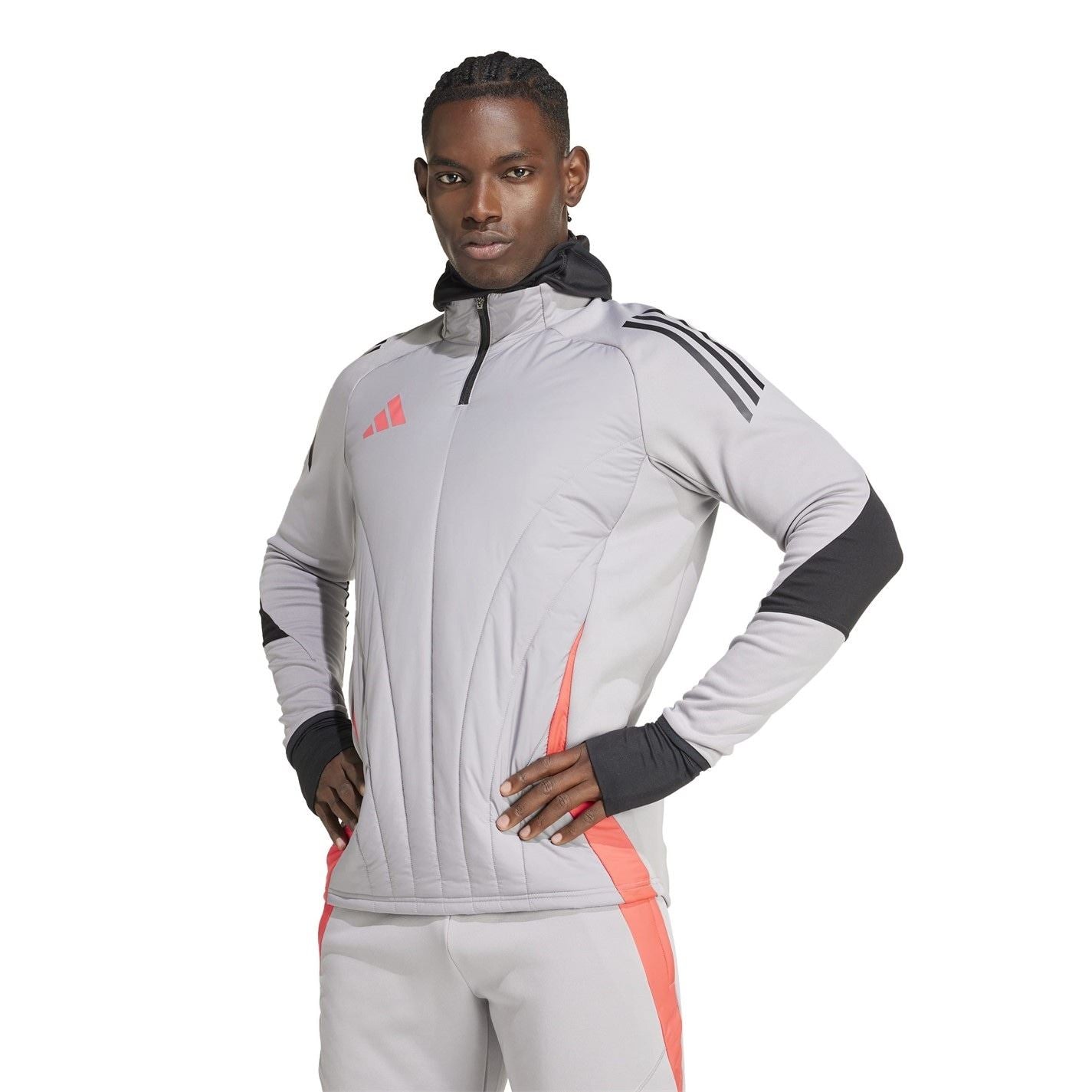adidas Tiro Regular Fit Raglan Sleeve Zip Neck Athletic Top