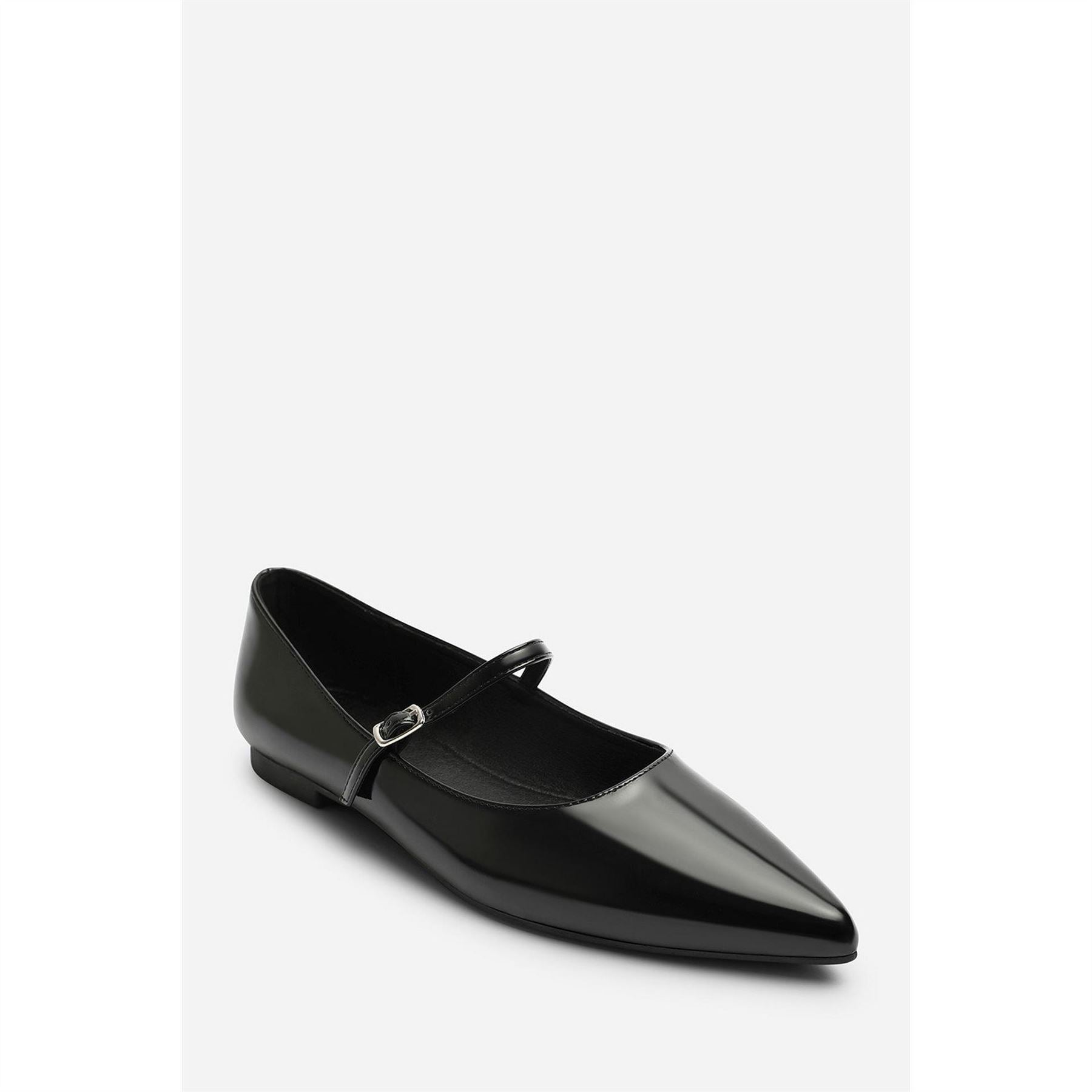 Wheres That From Pointed Toe Mary Jane Front Strap Ballet Flats