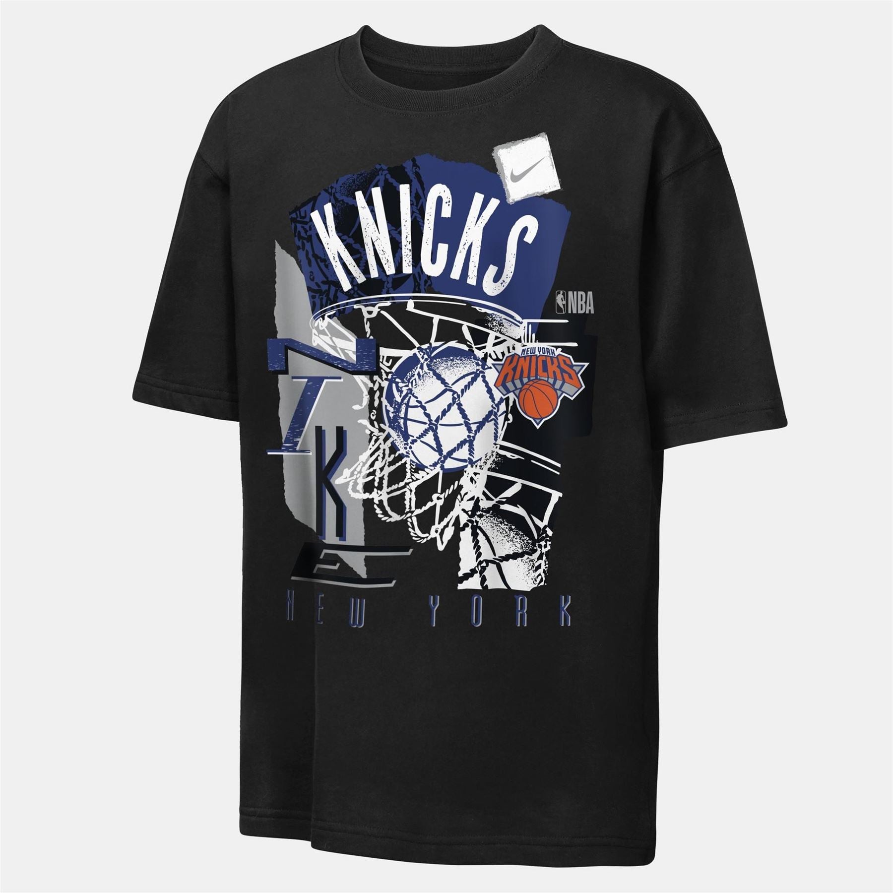 Nike NBA Graphic Text Graphic Crew Neck Ribbed Collar Short Sleeve Jersey T-Shirt