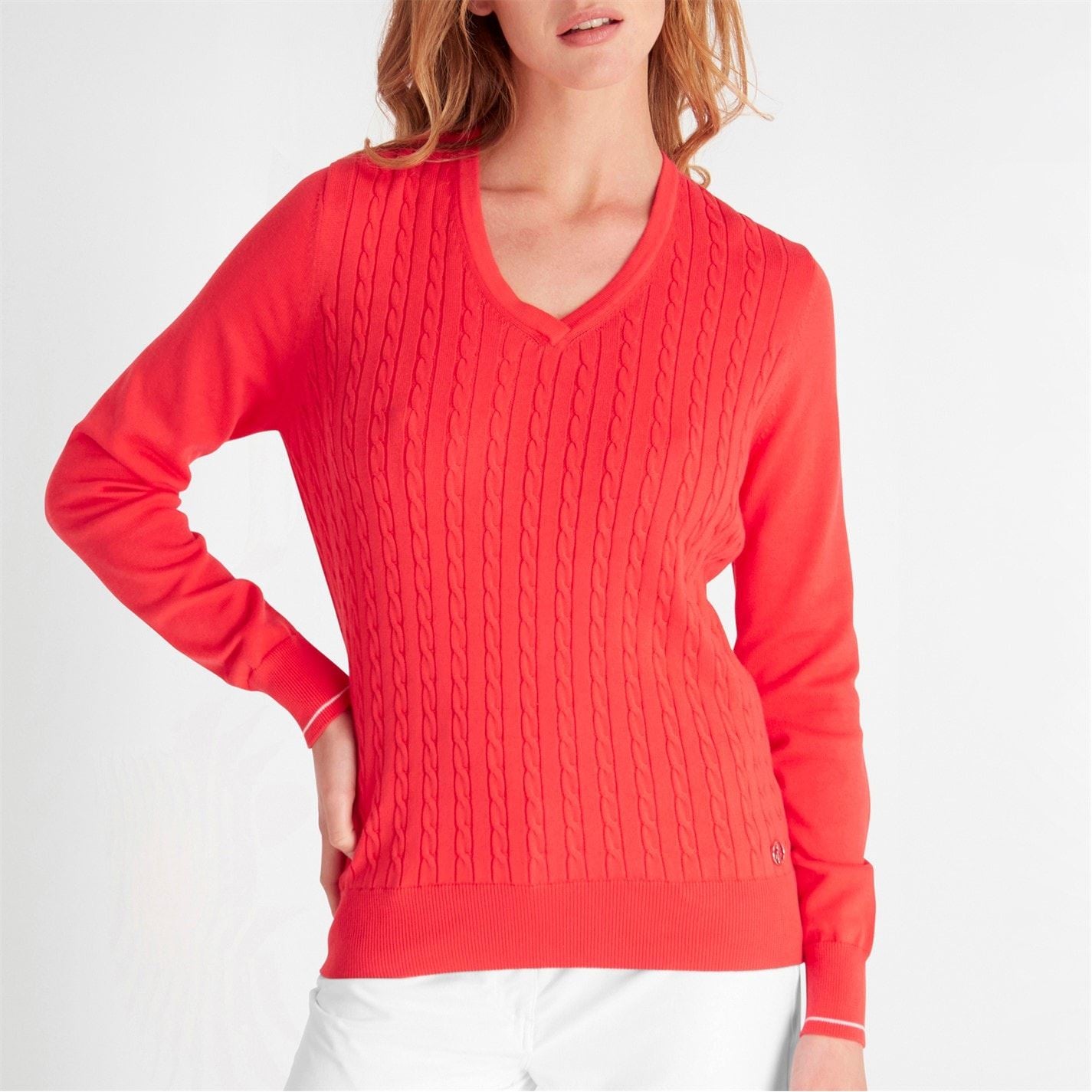Calvin Klein Golf Regular Fit V-Neck Long Sleeve Sweater