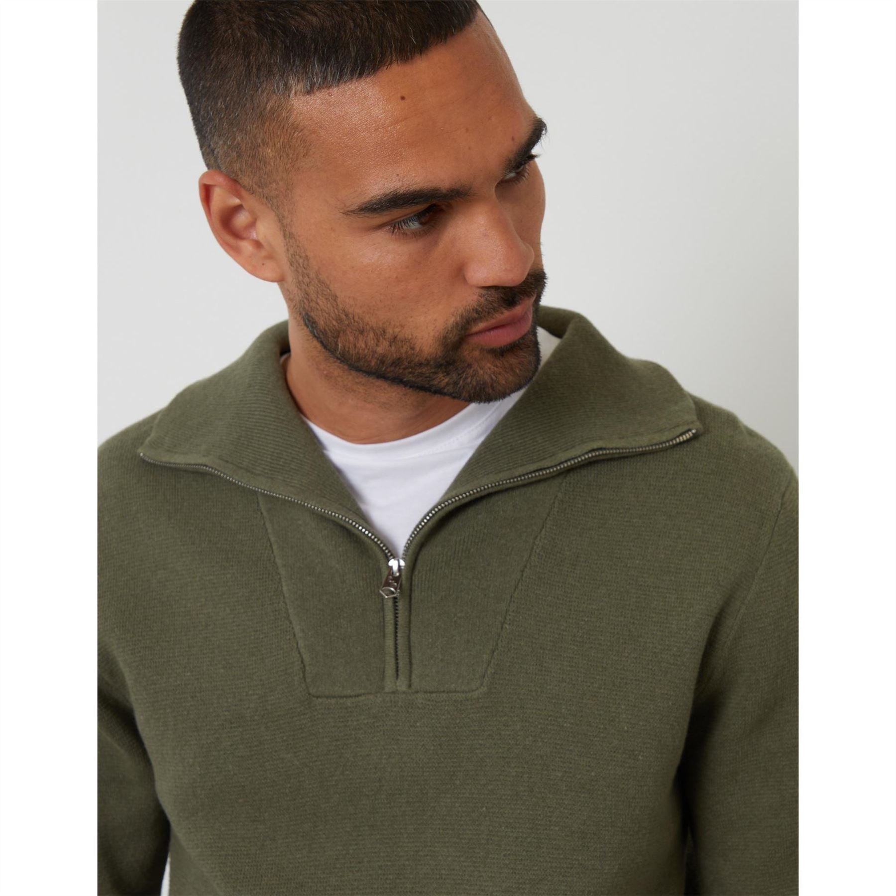 Threadbare Kamrul Quarter Zip Knitted Jumper