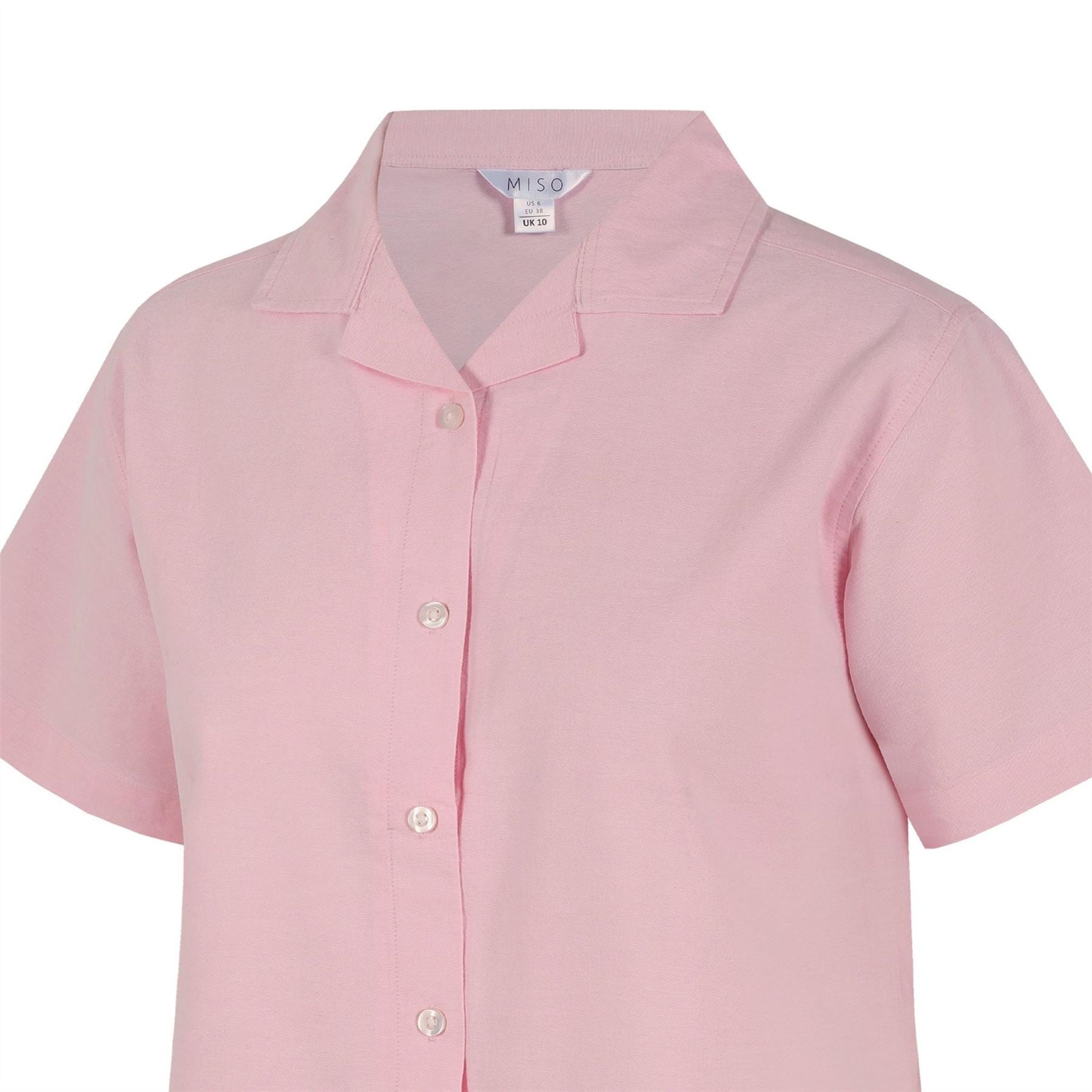 Miso Collared Neck Short Sleeve Shirt Casual Set