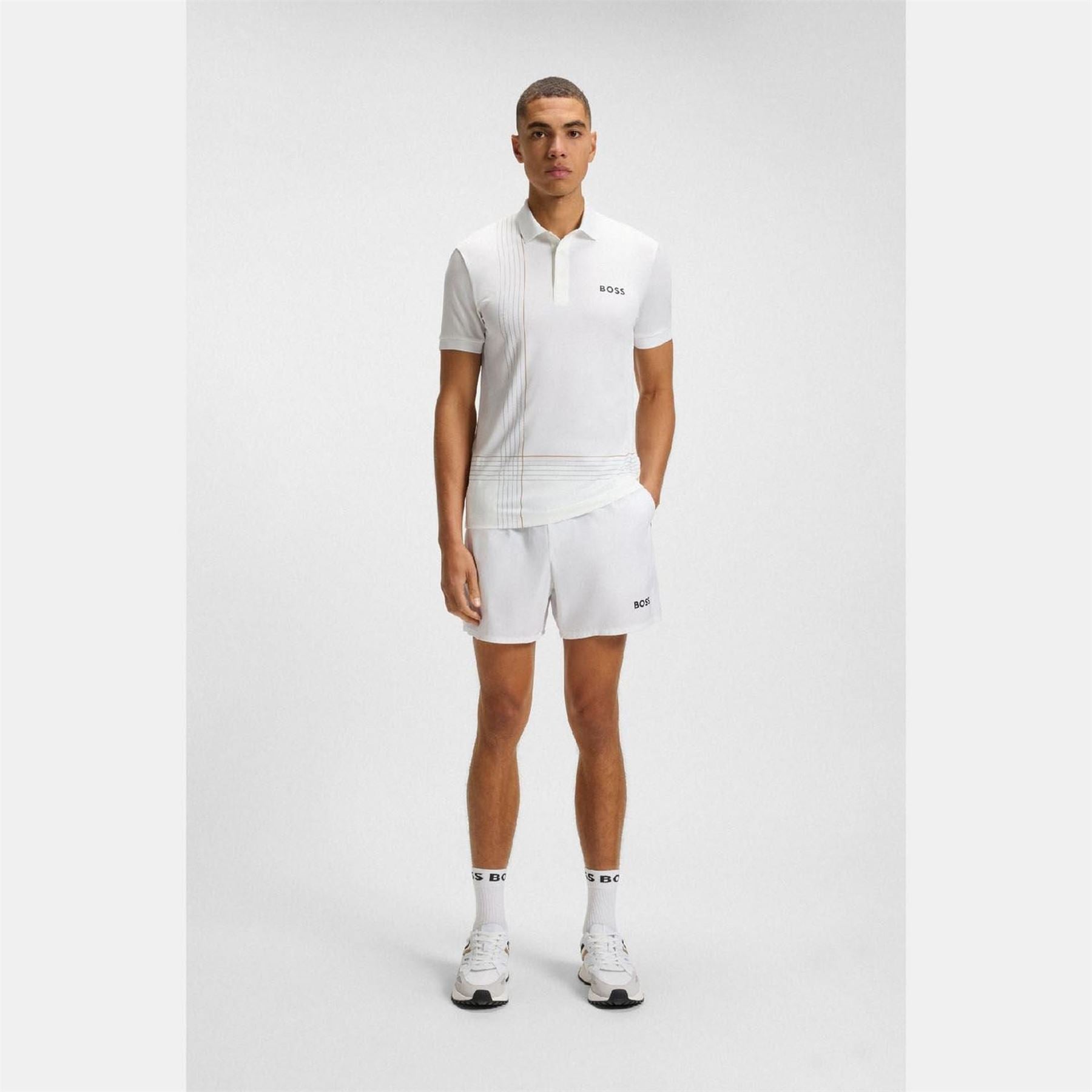 Boss Quick Dry Polo Shirt With Check Artwork