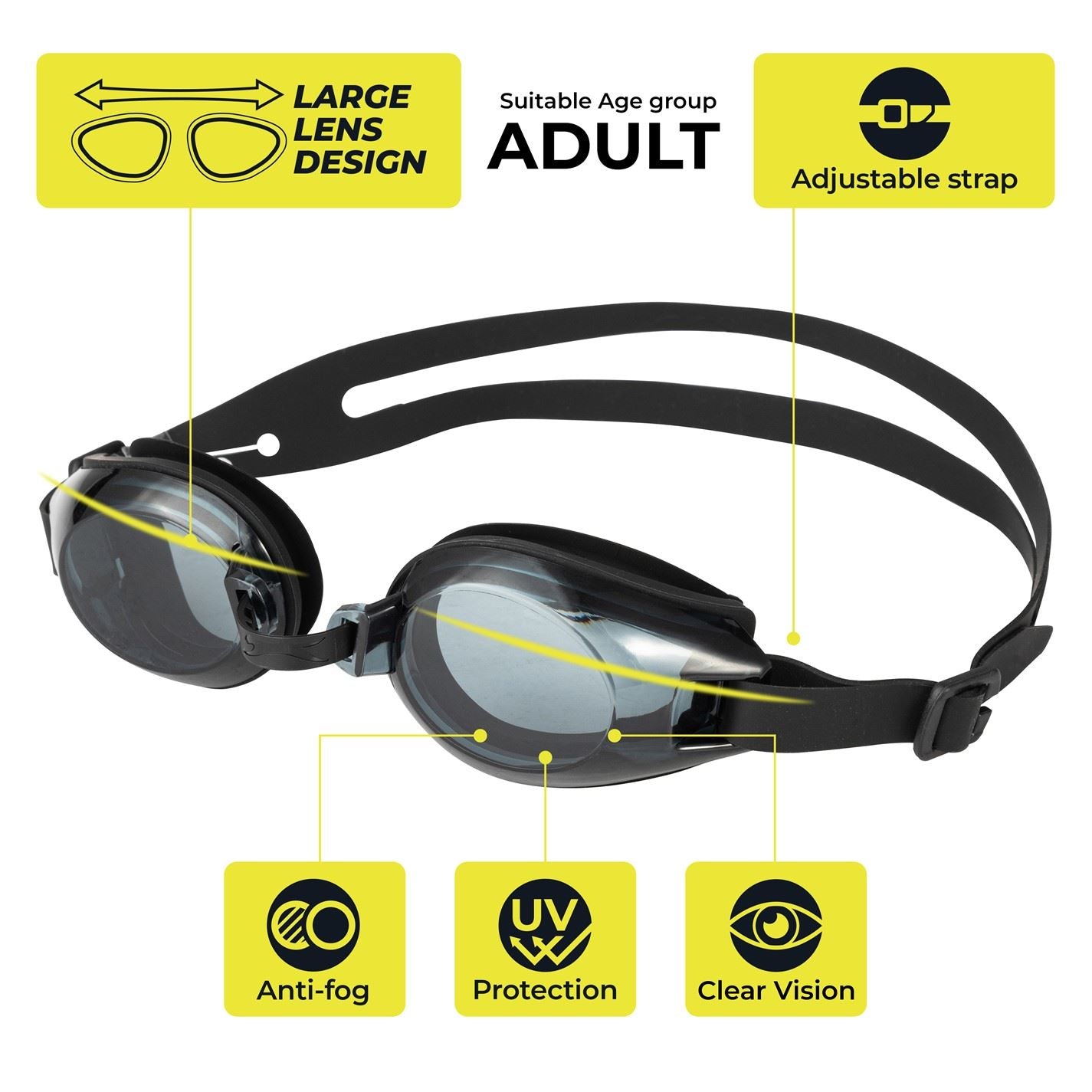 Slazenger Wave Swimming Goggles Adults