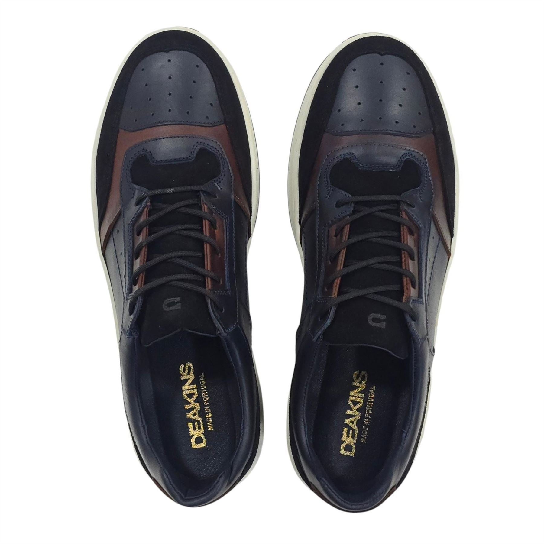 Deakins Bell Leather Lace Up Memory Foam Low Top Trainers