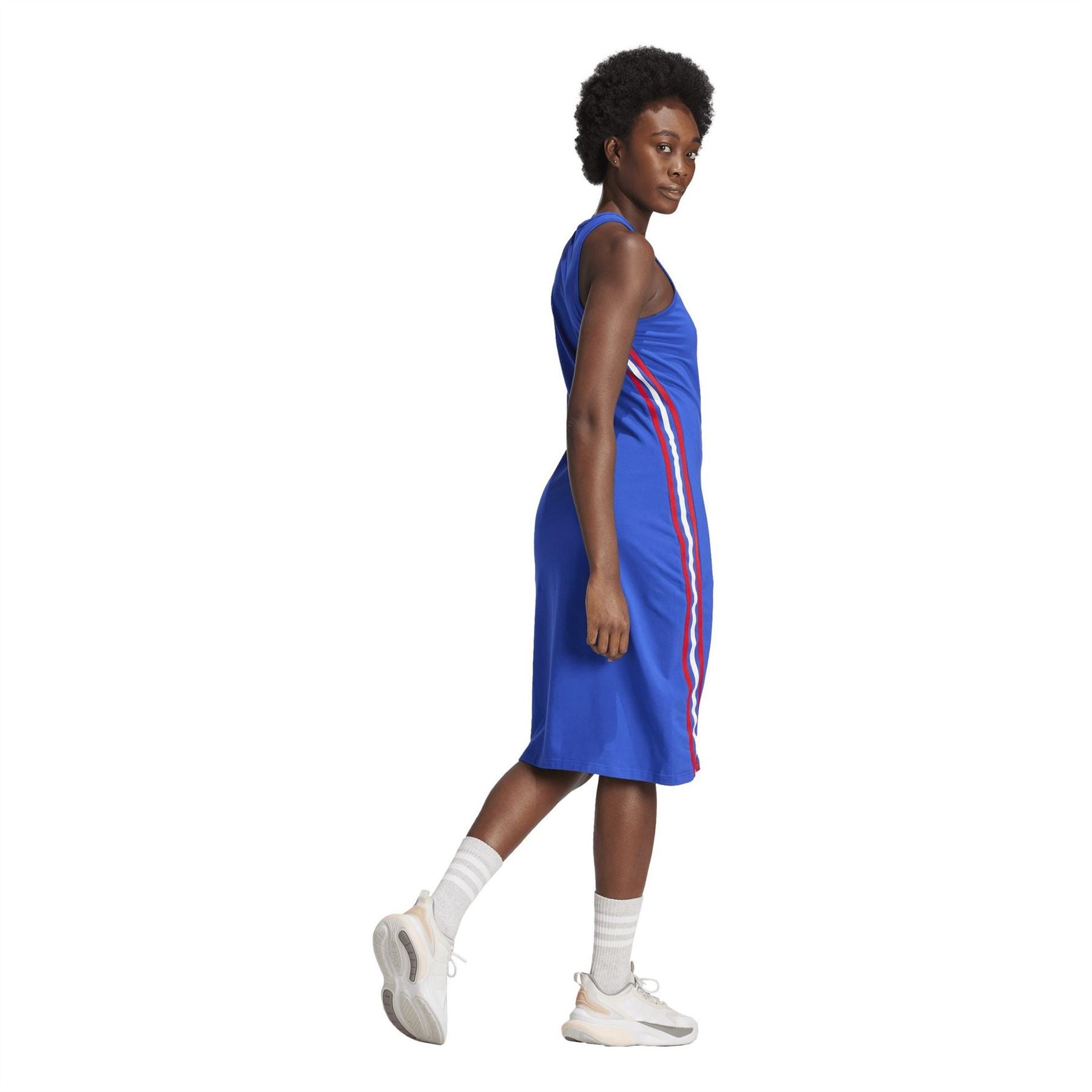 adidas Crew Neck Sleeveless Midi Bodycon Dress
