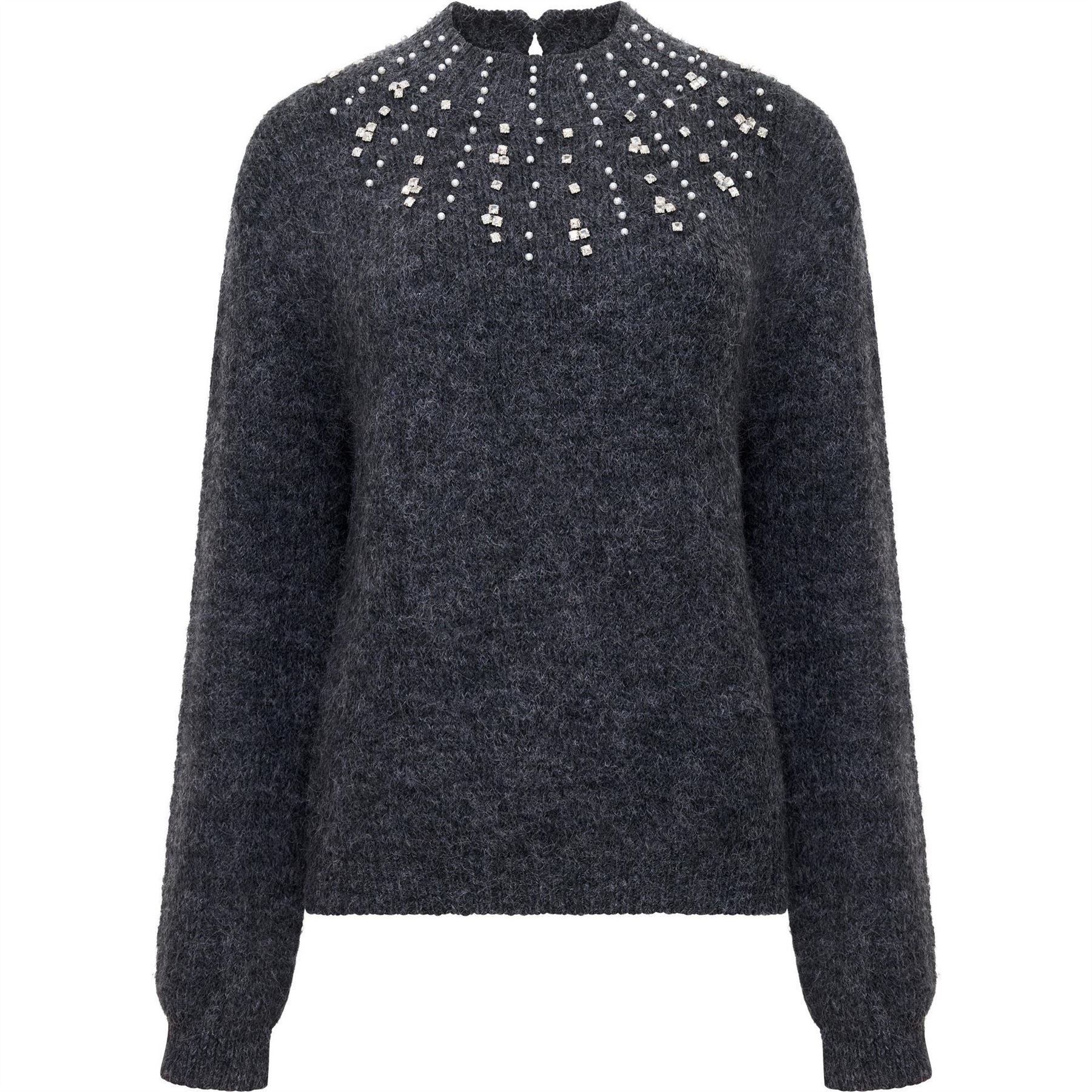 French Connection Tatiana Bead Crew Neck Long Sleeve Sweater
