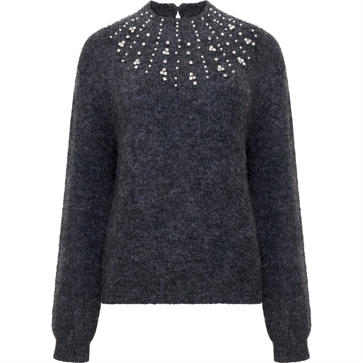 French Connection Tatiana Bead Crew Neck Long Sleeve Sweater