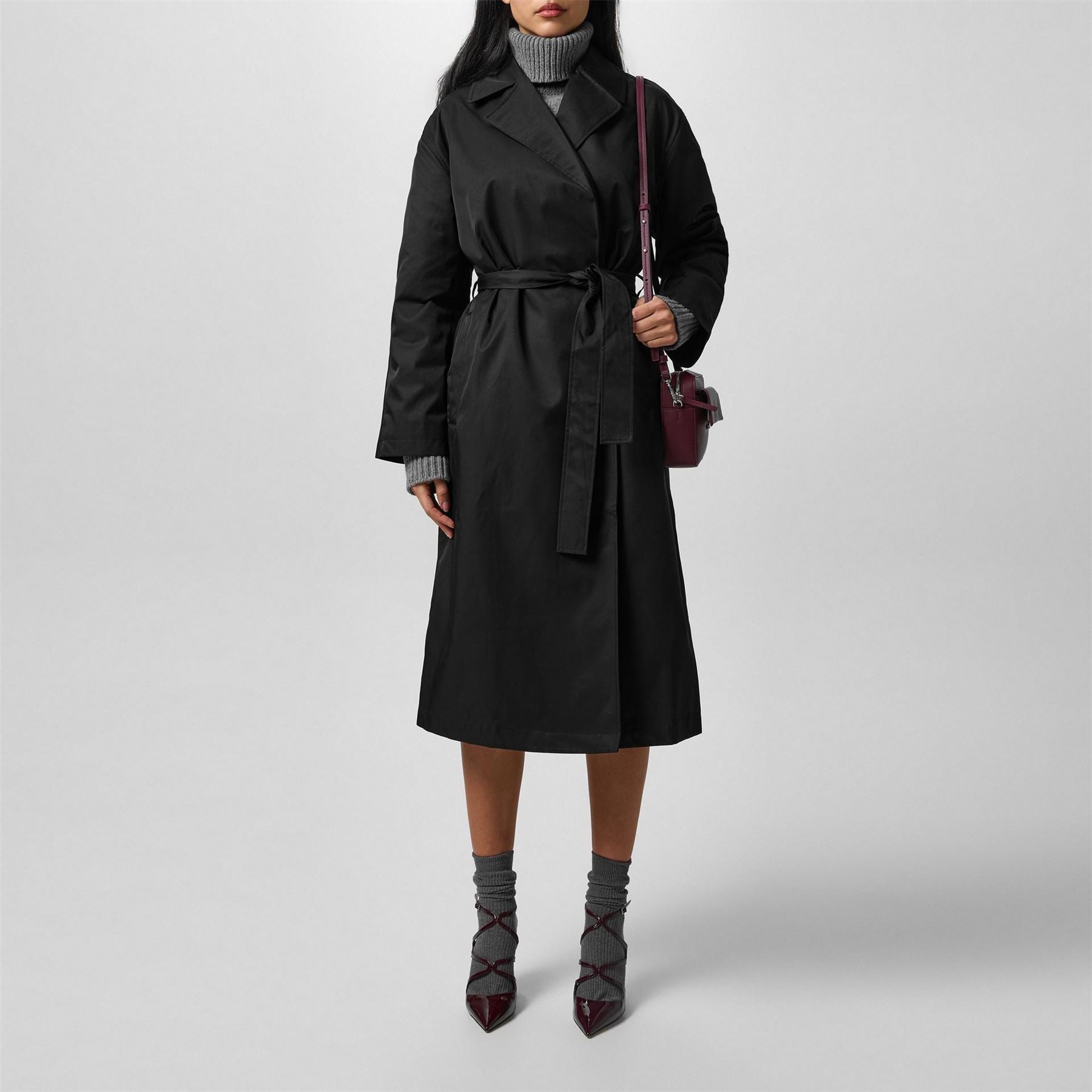 Calvin Klein Long Sleeve Cotton Trench Coat