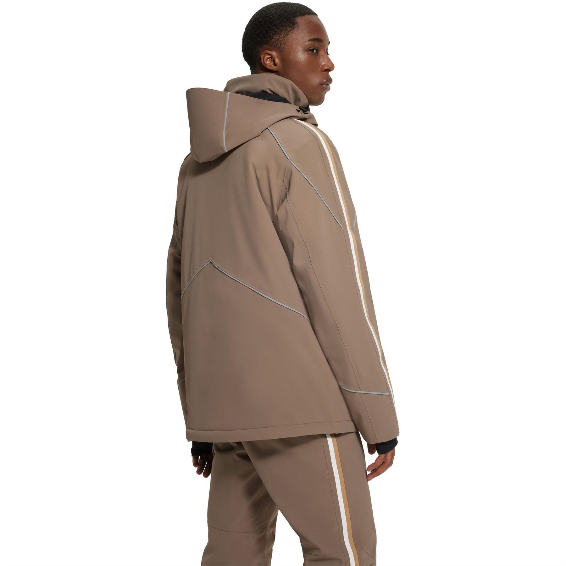 Boss Solid Patterned Hooded Ski Jacket