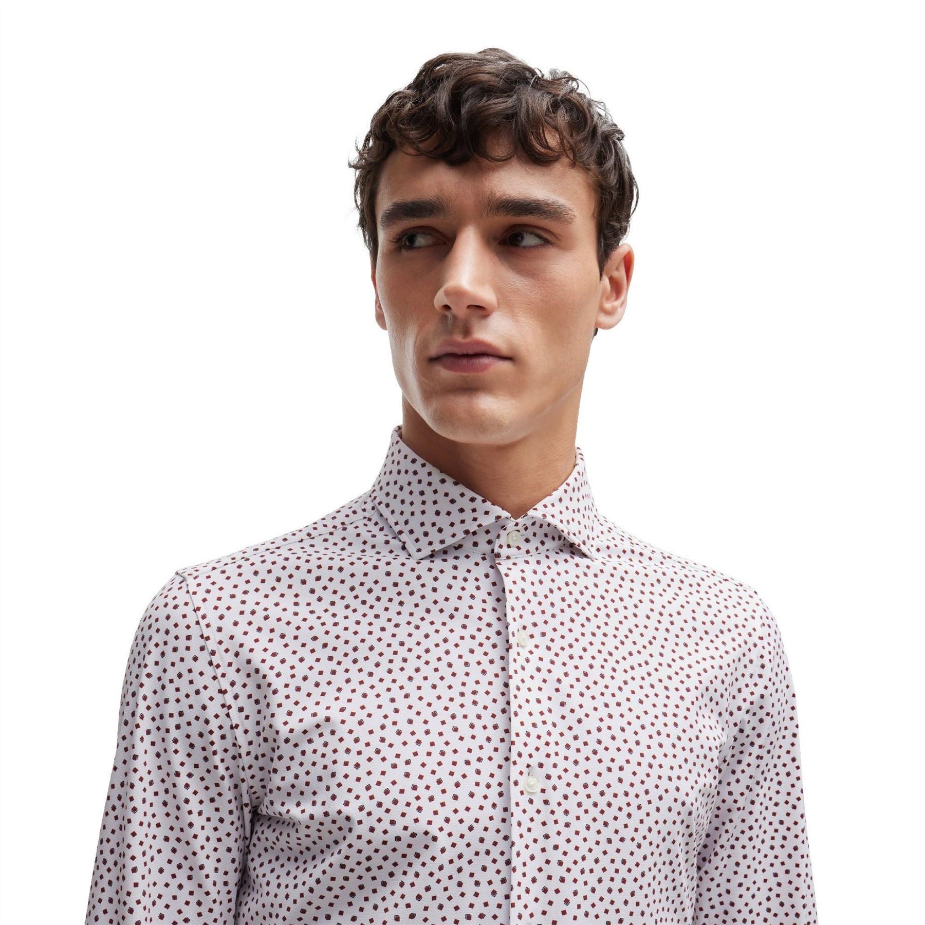 Boss Spread Collar Slim Fit Long Sleeve Oxford Shirt