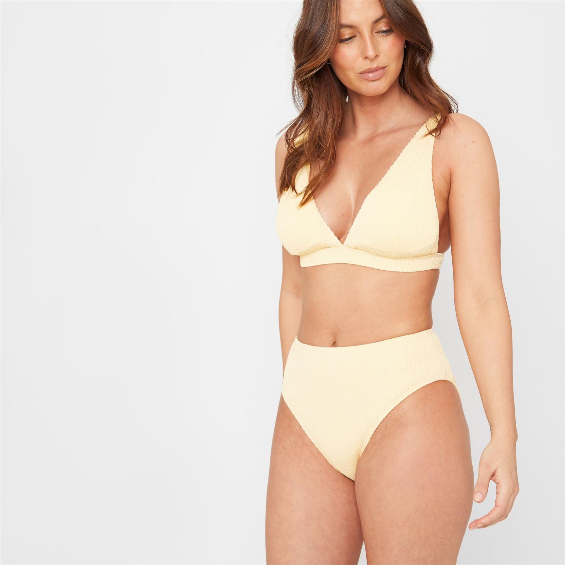 Be You Textured High Waist Bikini Bottoms