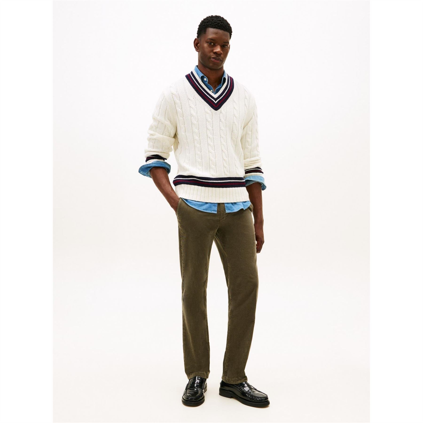 Tommy Hilfiger Denton Solid Patterned Straight Chinos