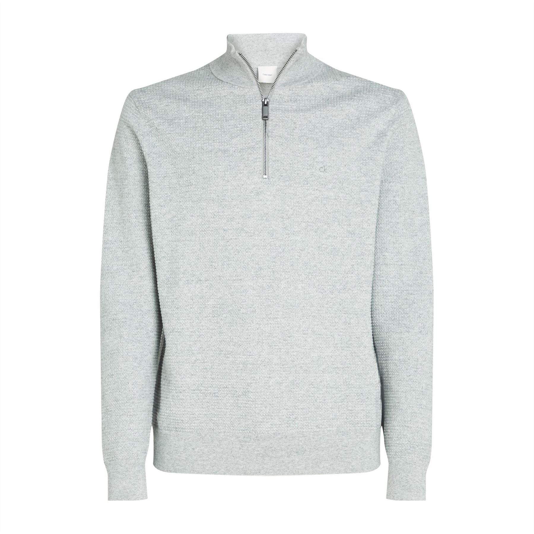 Calvin Klein Texture Zip Neck Regular Fit Sweater