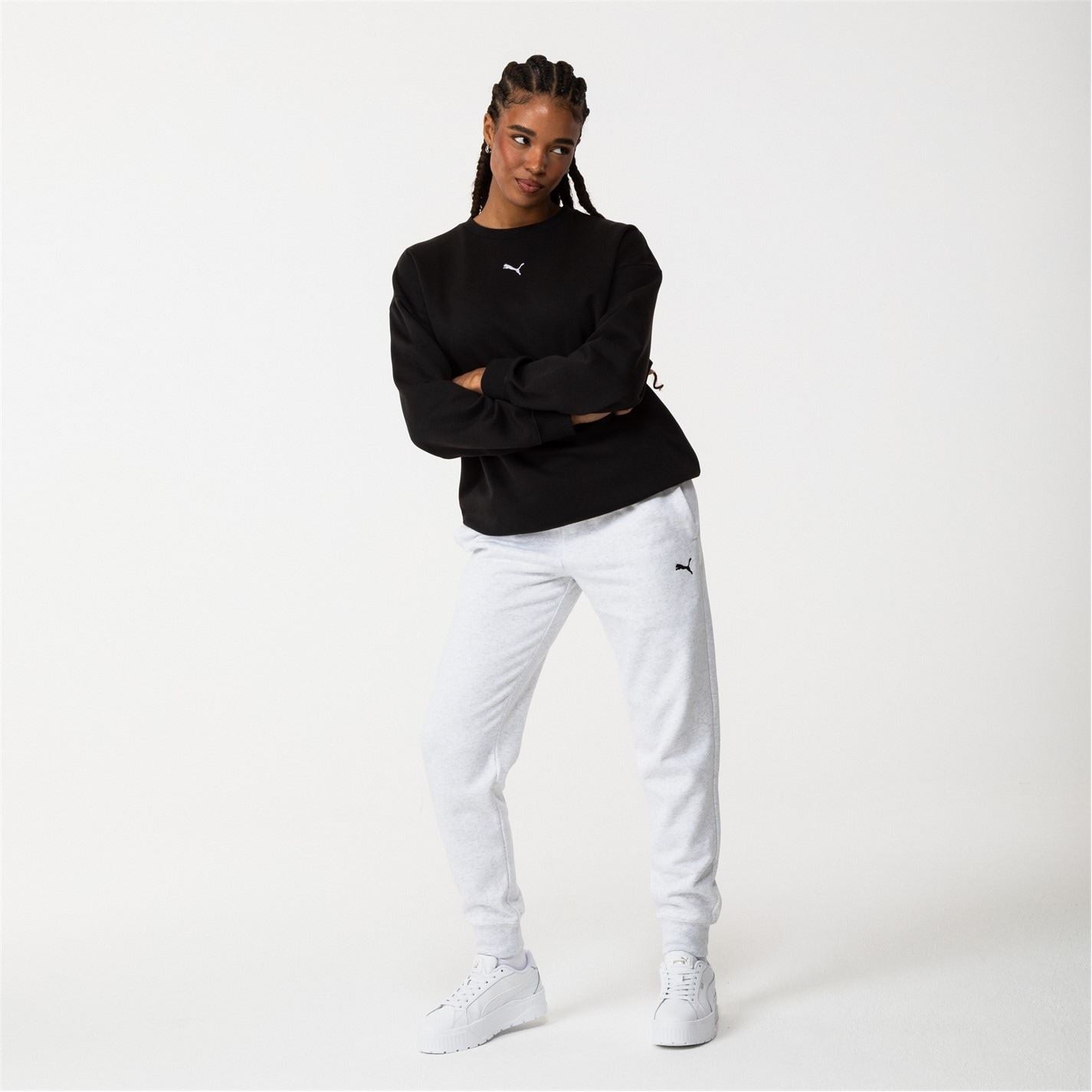 Puma Womens Ess Oversized Crew Fl Sweatshirt
