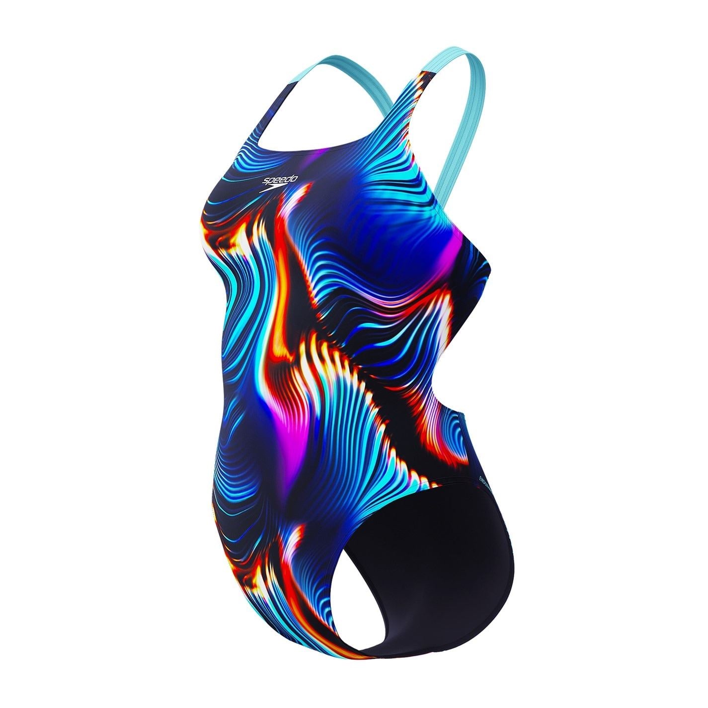Speedo Abstract Patterned Leader Back One Piece Swimsuit
