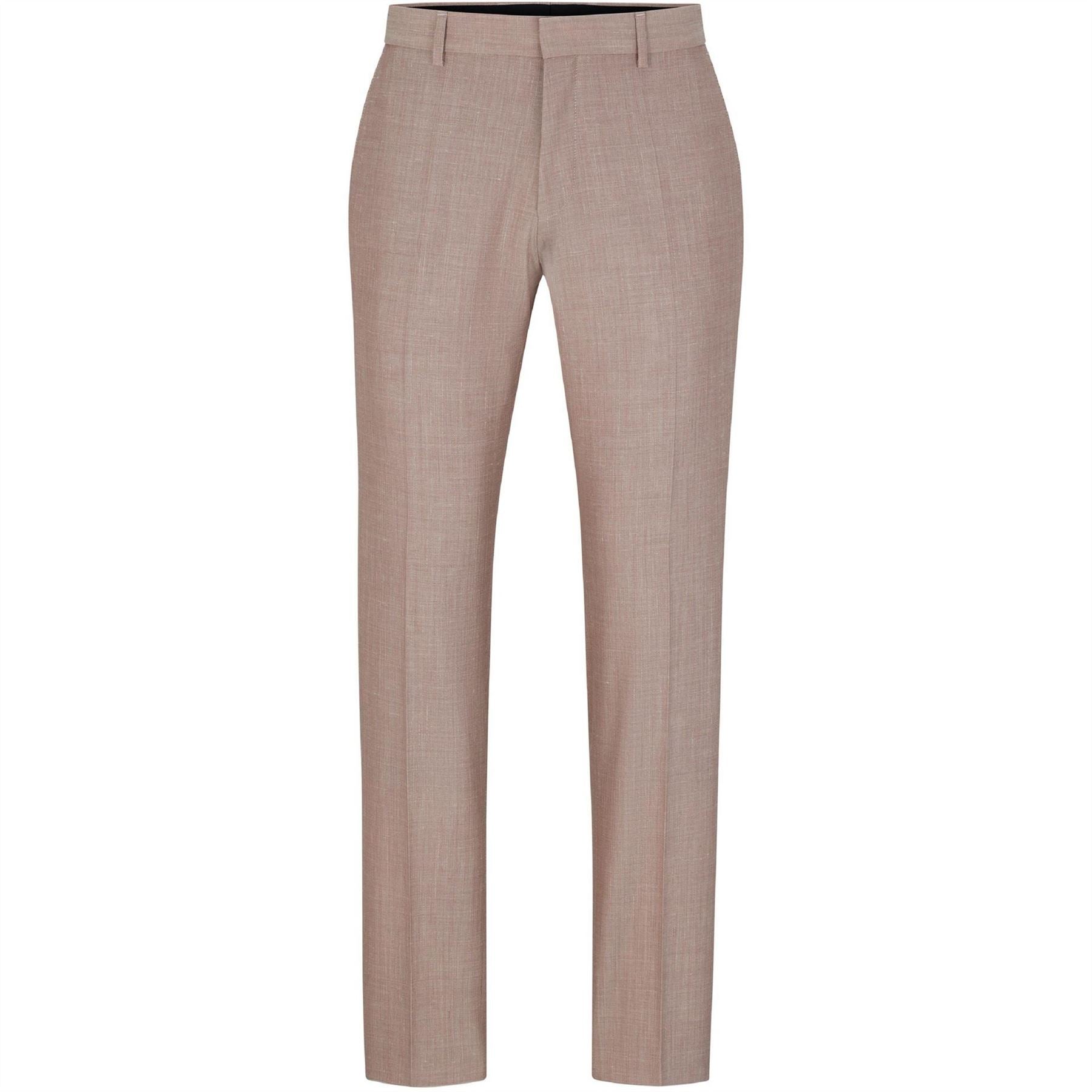 Boss Genius Solid Patterned Straight Trousers