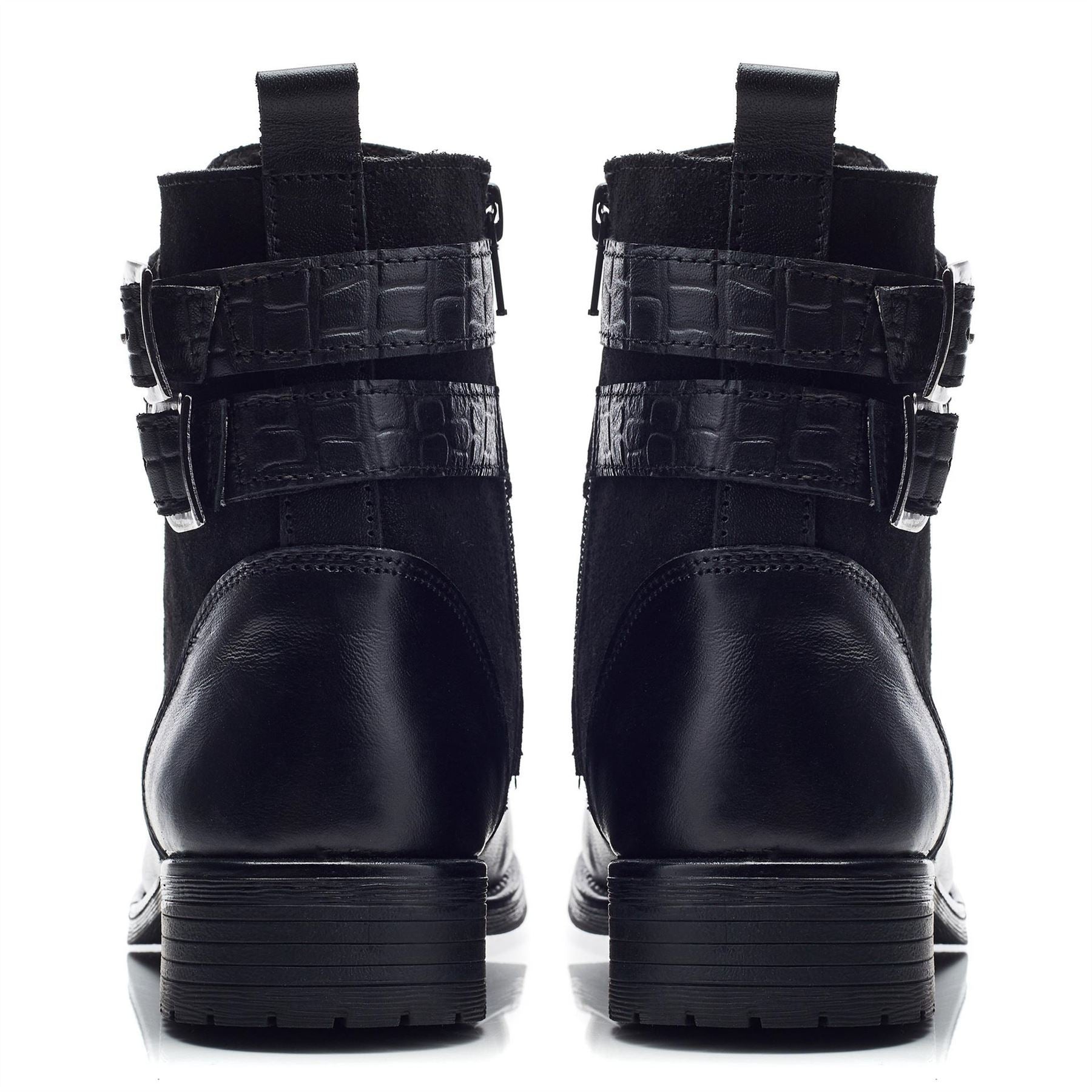 Moda in Pelle Mauvaise Leather Ankle Heeled Boots