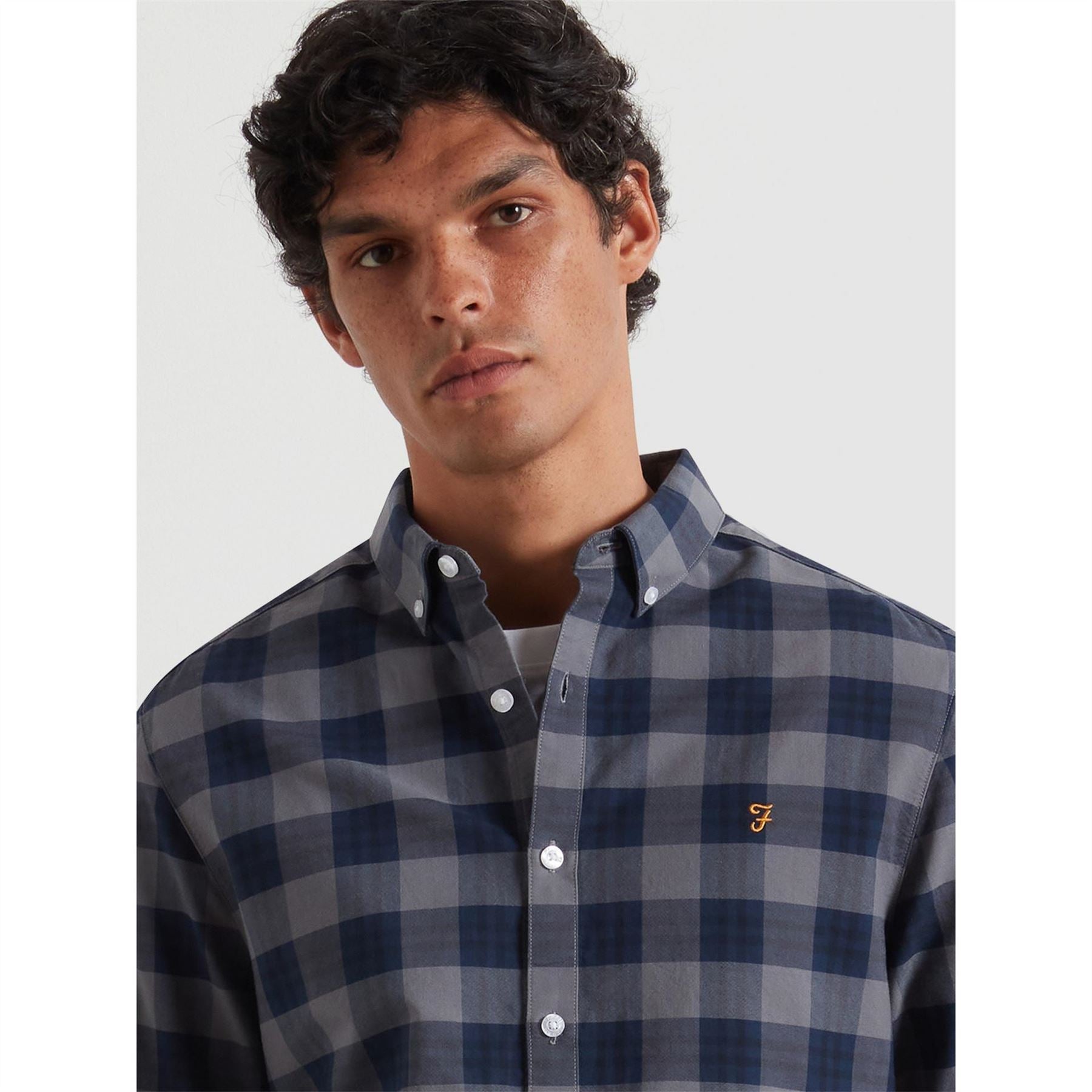 Farah Brewer Orgchck Long Sleeve Patterned Shirt