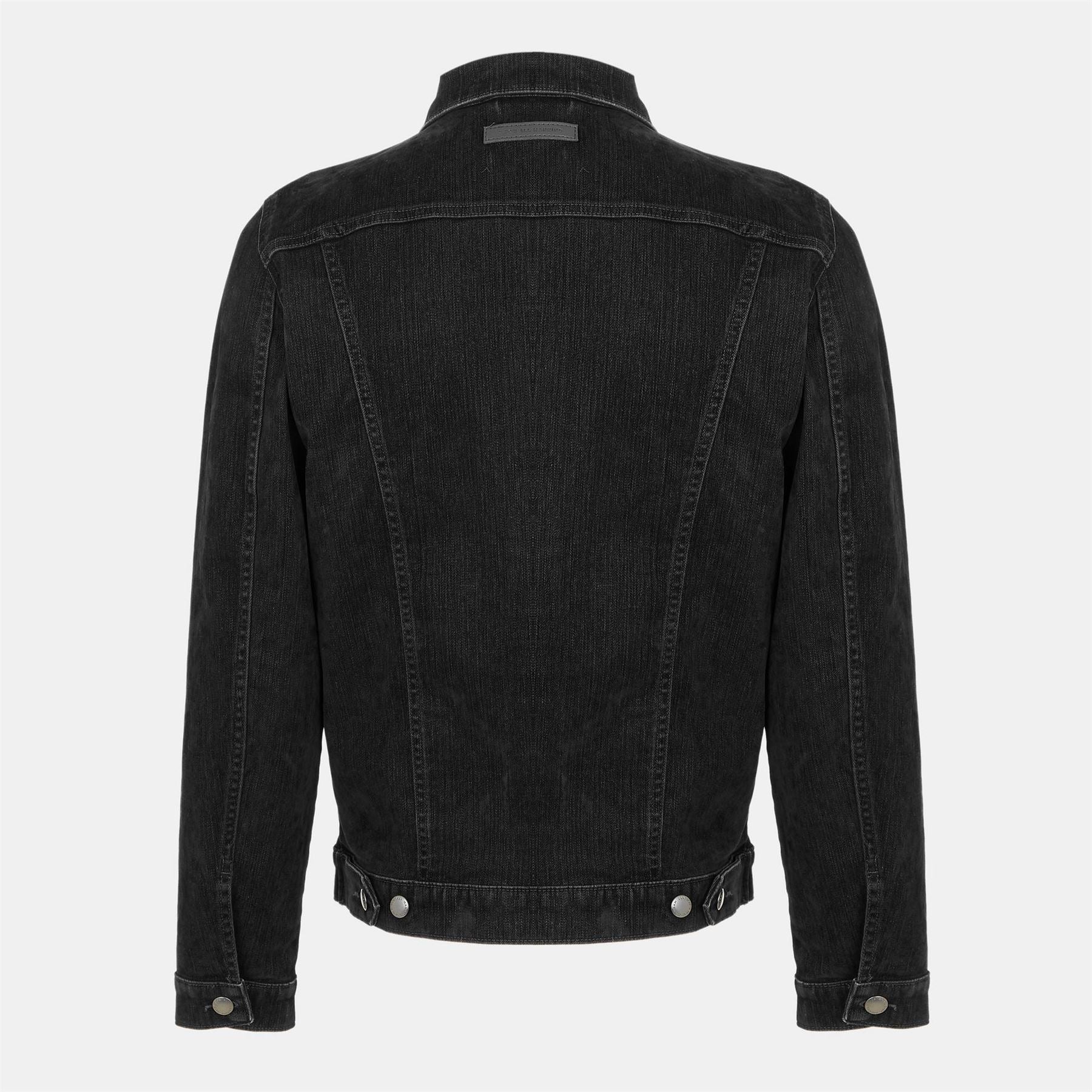 7 For All Mankind Solid Patterned Denim Jacket with Front Pocket
