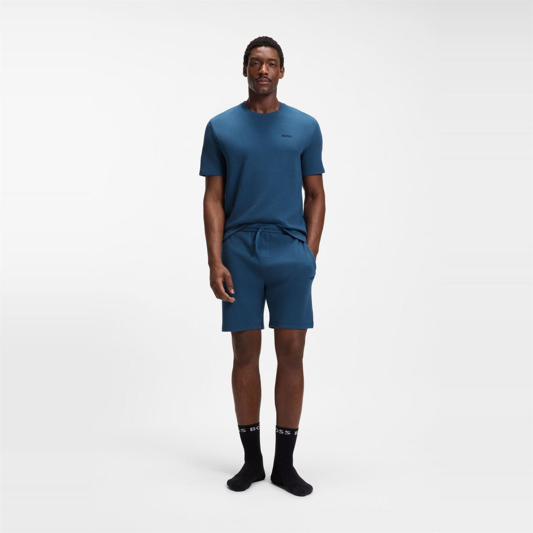 Boss BOSS Bodywear Waffle T Shirt with Structured Design