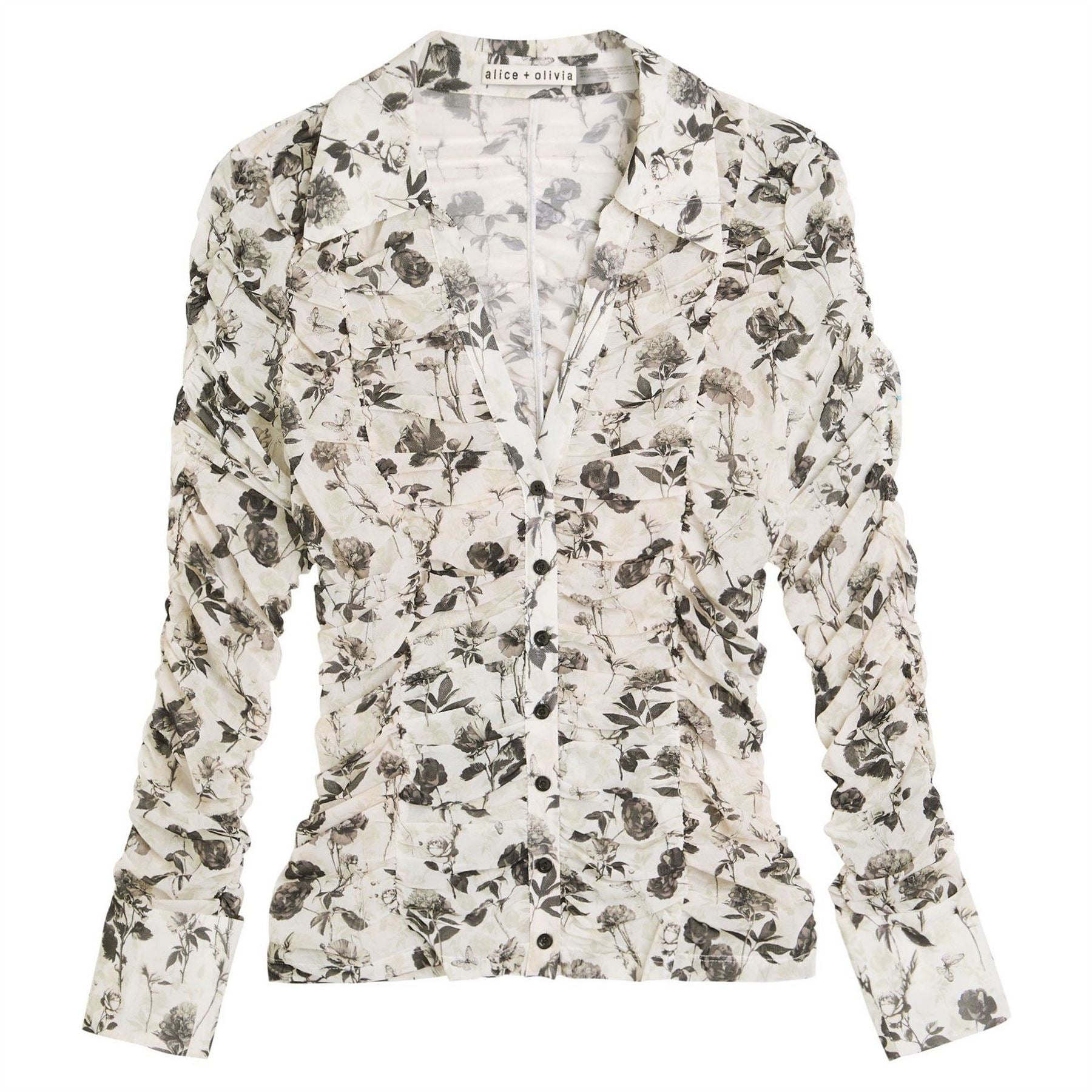 Alice And Olivia Ls Portia Forest Mesh Top