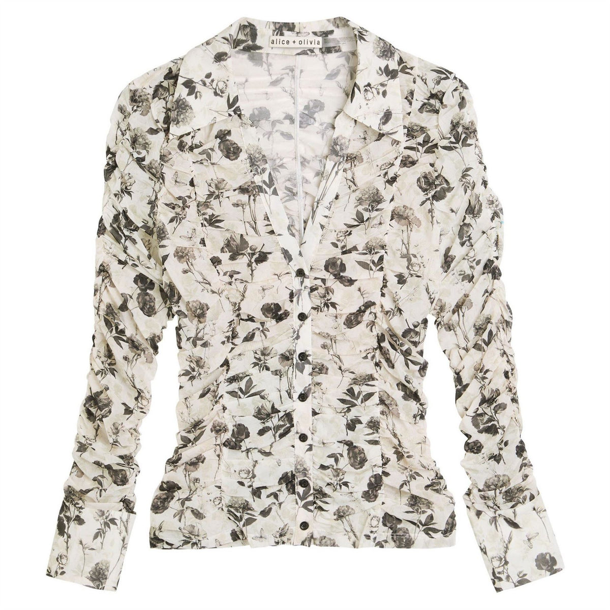 Alice And Olivia Ls Portia Forest Mesh Top