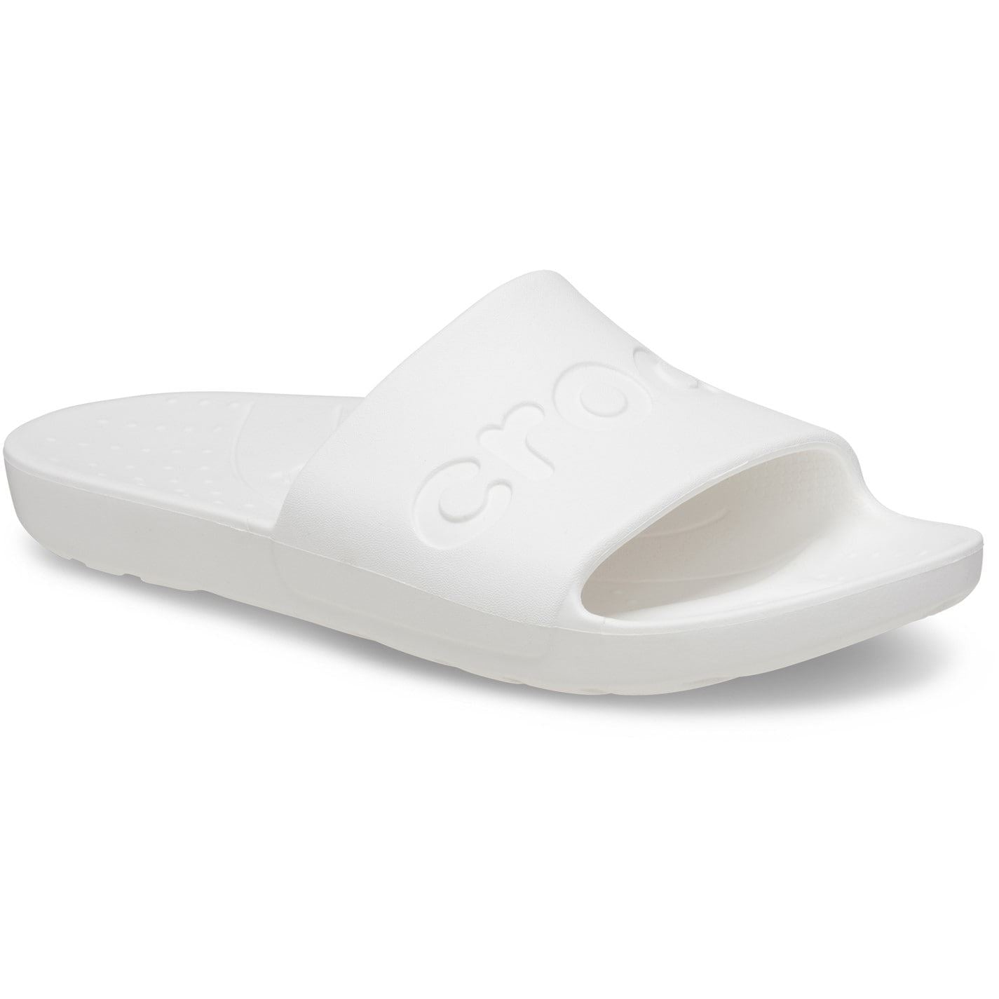 Crocs Logo Print Open Toe Flat Heel Slides