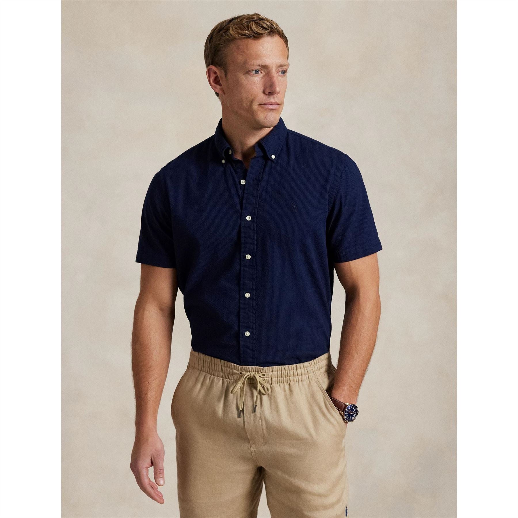 Polo Ralph Lauren Seersucker Regular Fit Button Down Collar Shirt