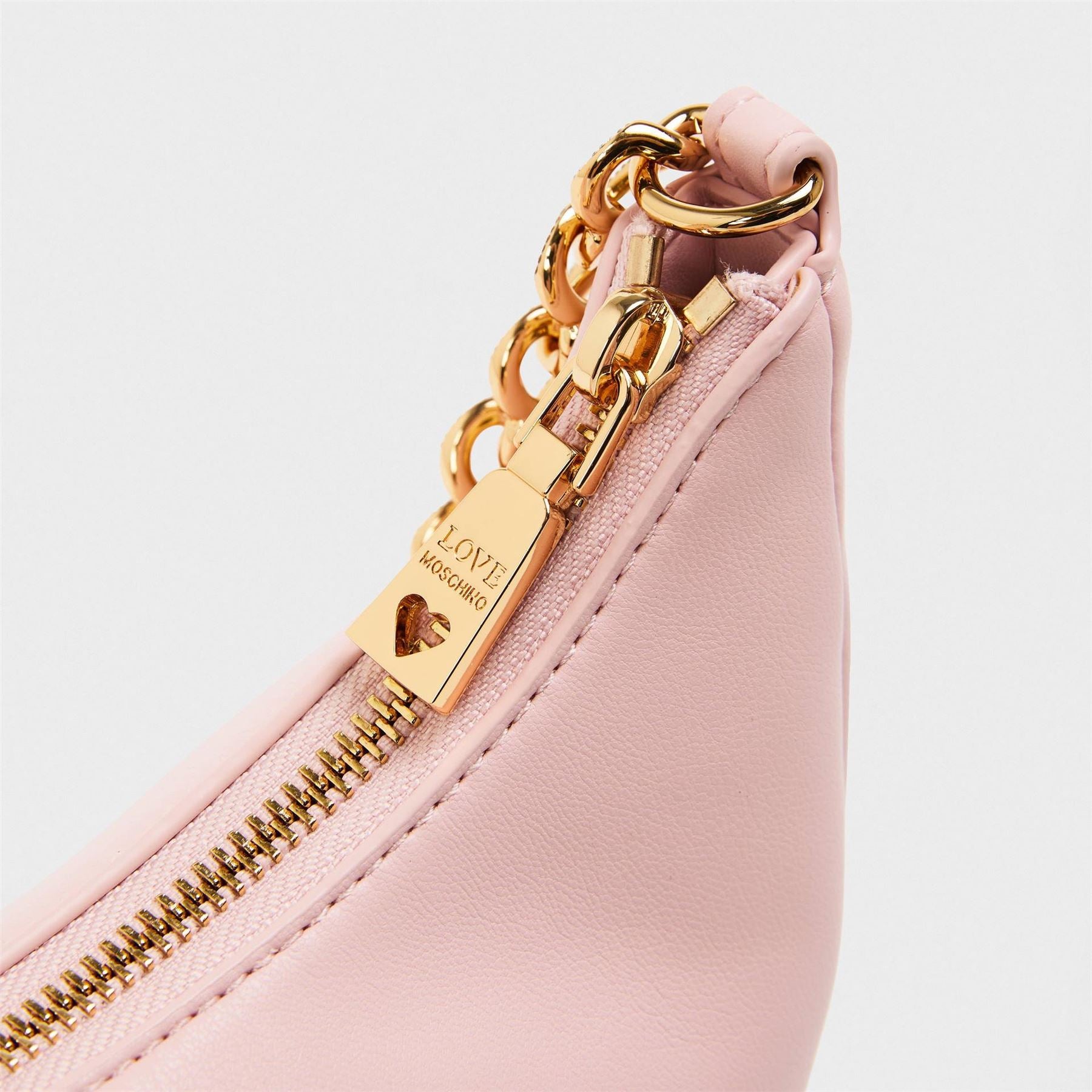 Love Moschino Bold Love Crescent Shape Hobo Bag with Rhinestones