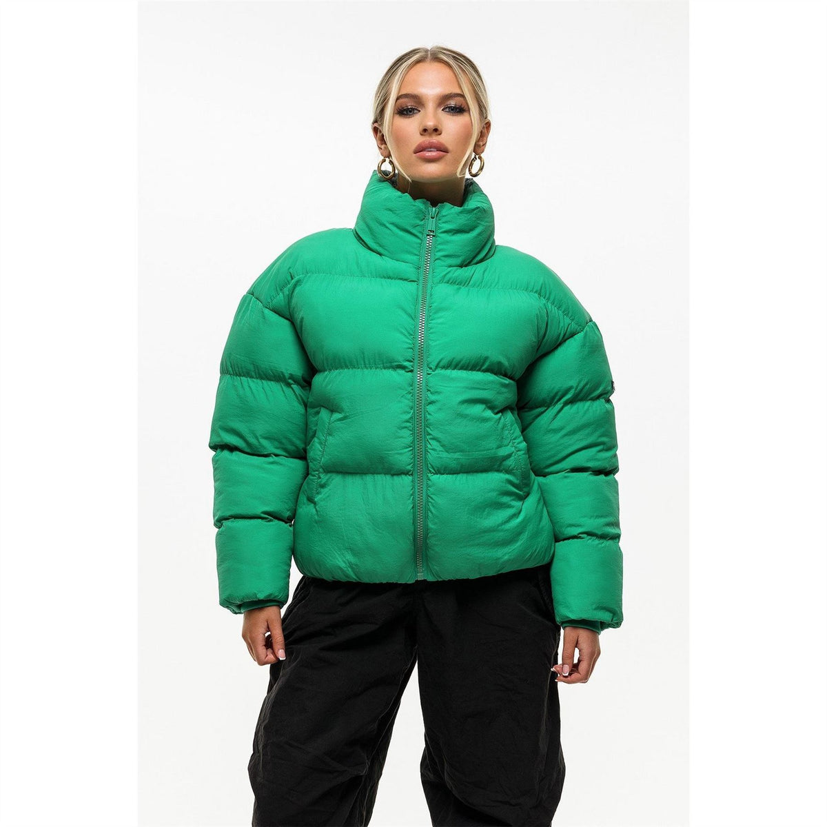 Good For Nothing Womens Technical Funnel Neck Puffer Jacket