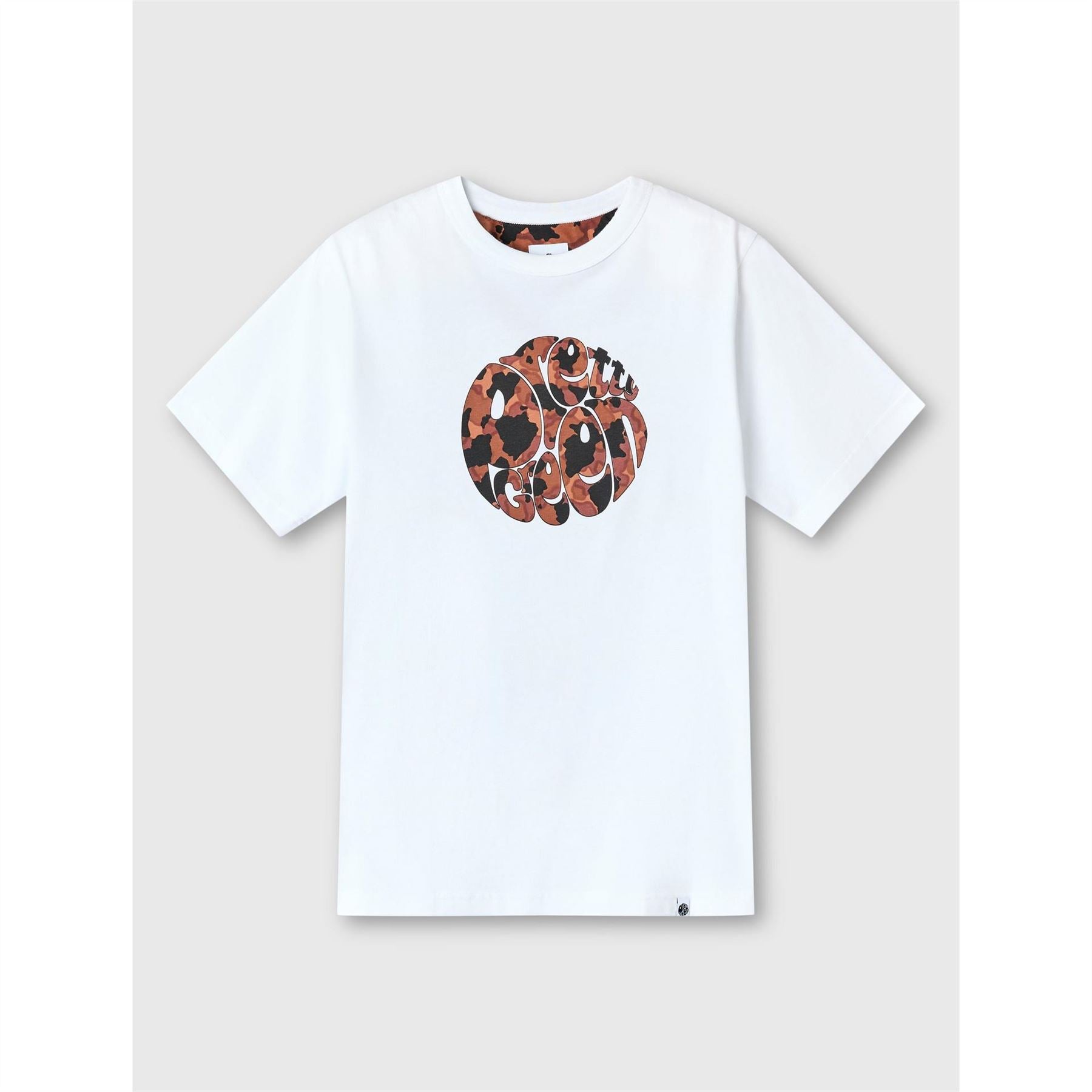 Pretty Green Brindle Logo Print Crew Neck Short Sleeve T-Shirt