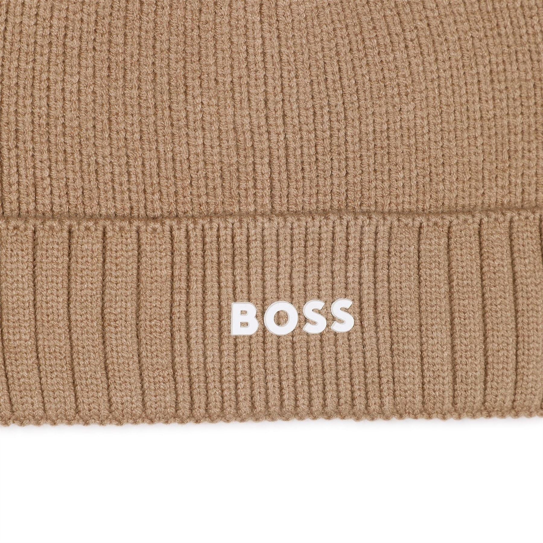 Boss Junior Logo Print Lettering Adjustable Cuff Beanie