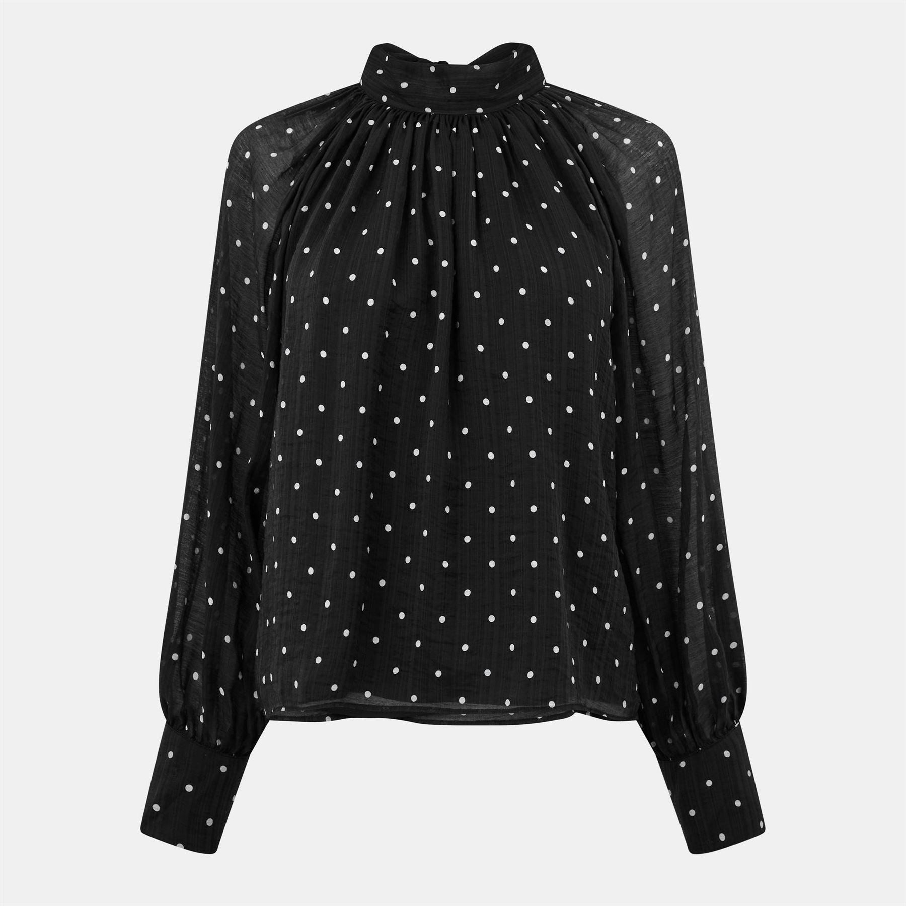 Nobodys Child High Neck Relaxed Fit Long Sleeve Blouse