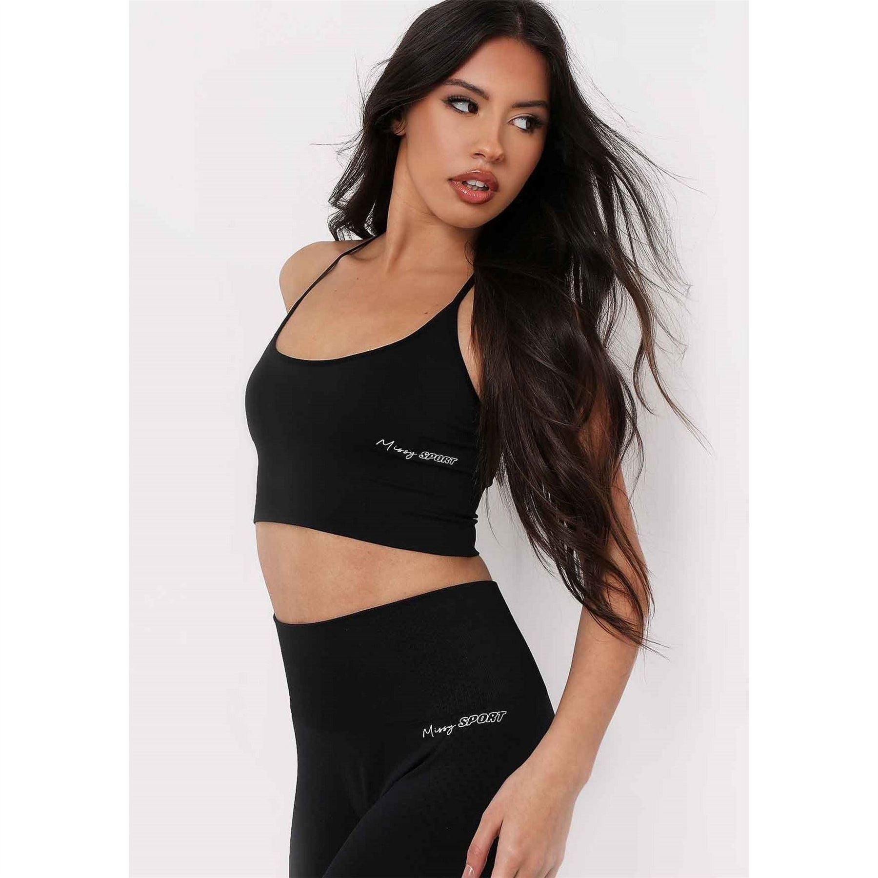 Missy Empire Sport Cross Strap Seamless Gym Crop Top