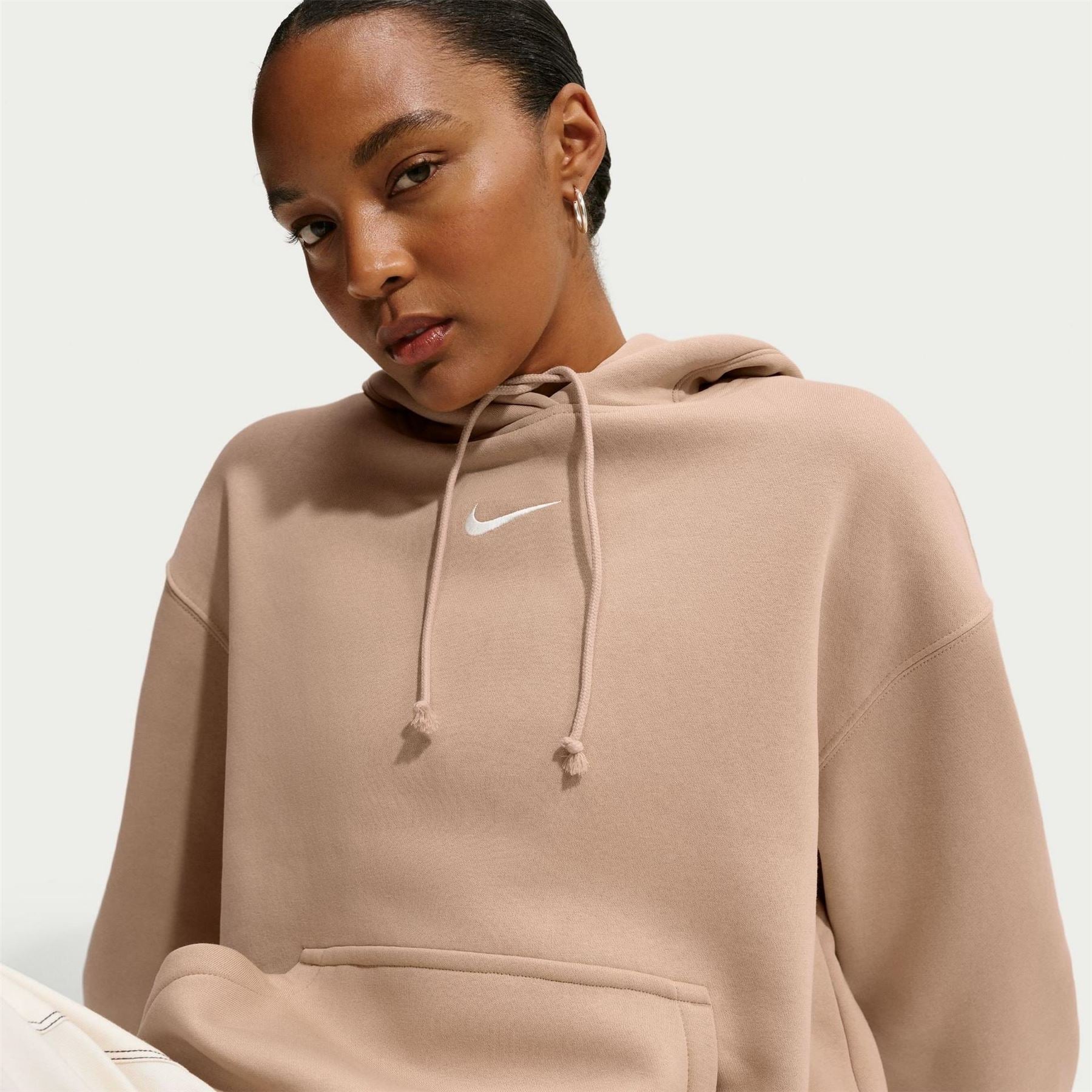 Nike Phoenix Fleece Oversize Fit Drop Shoulder Long Sleeve Hooded Neck Sweatshirt
