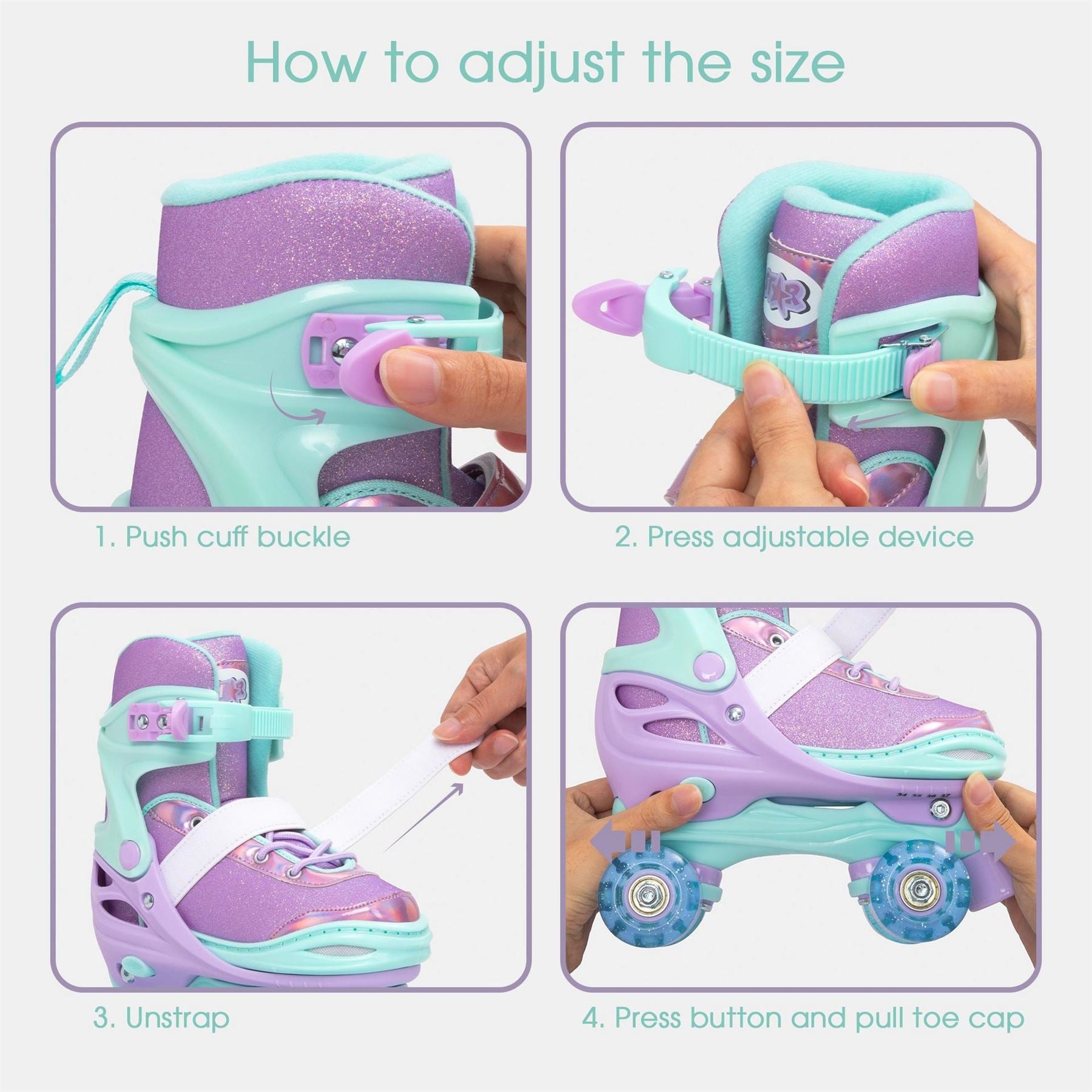 Star Glide Roller Skates With Led Wheels Junior
